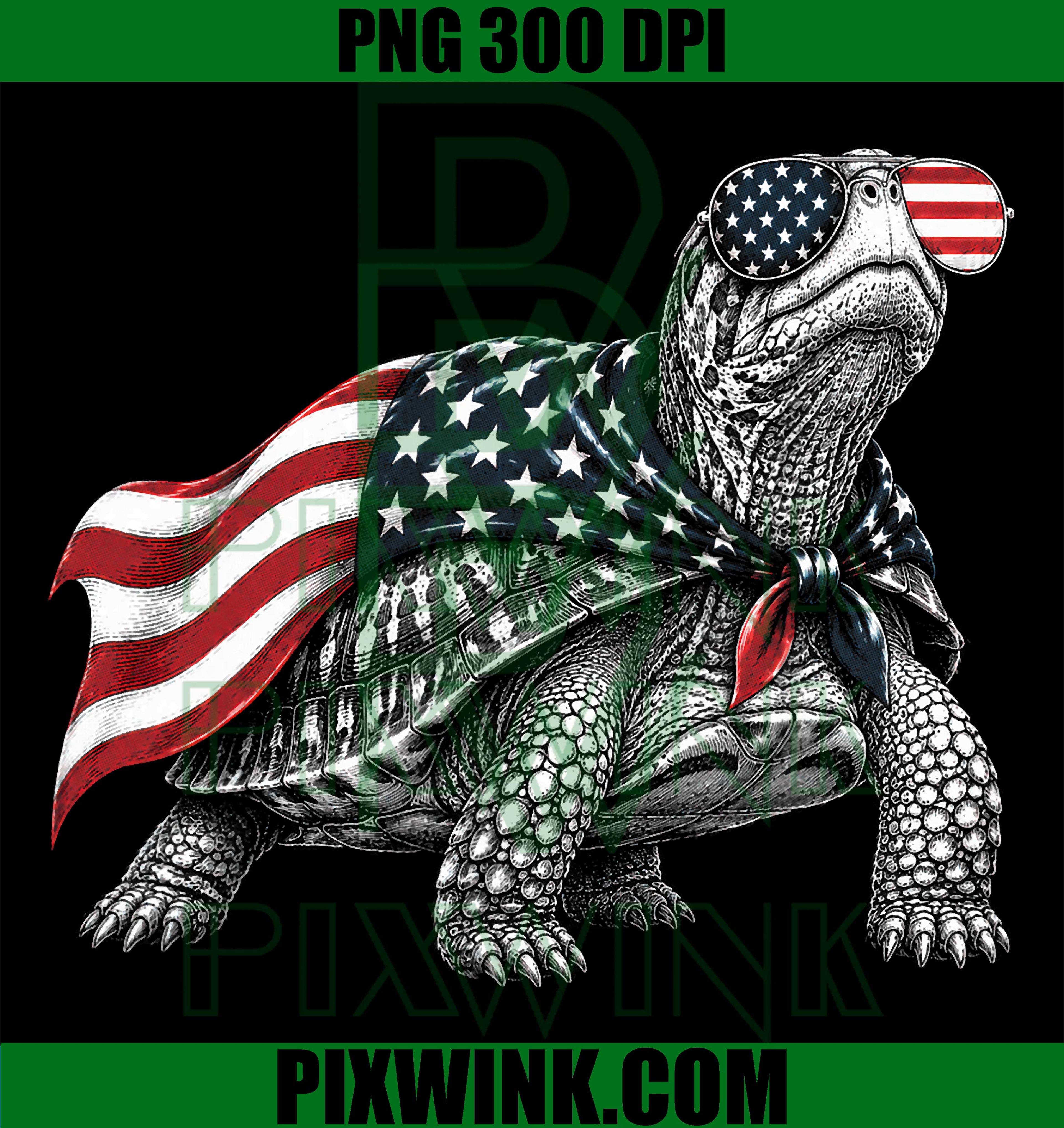 Eastern Box Turtle 4th Of July PNG, US American Flag Patriotic PNG