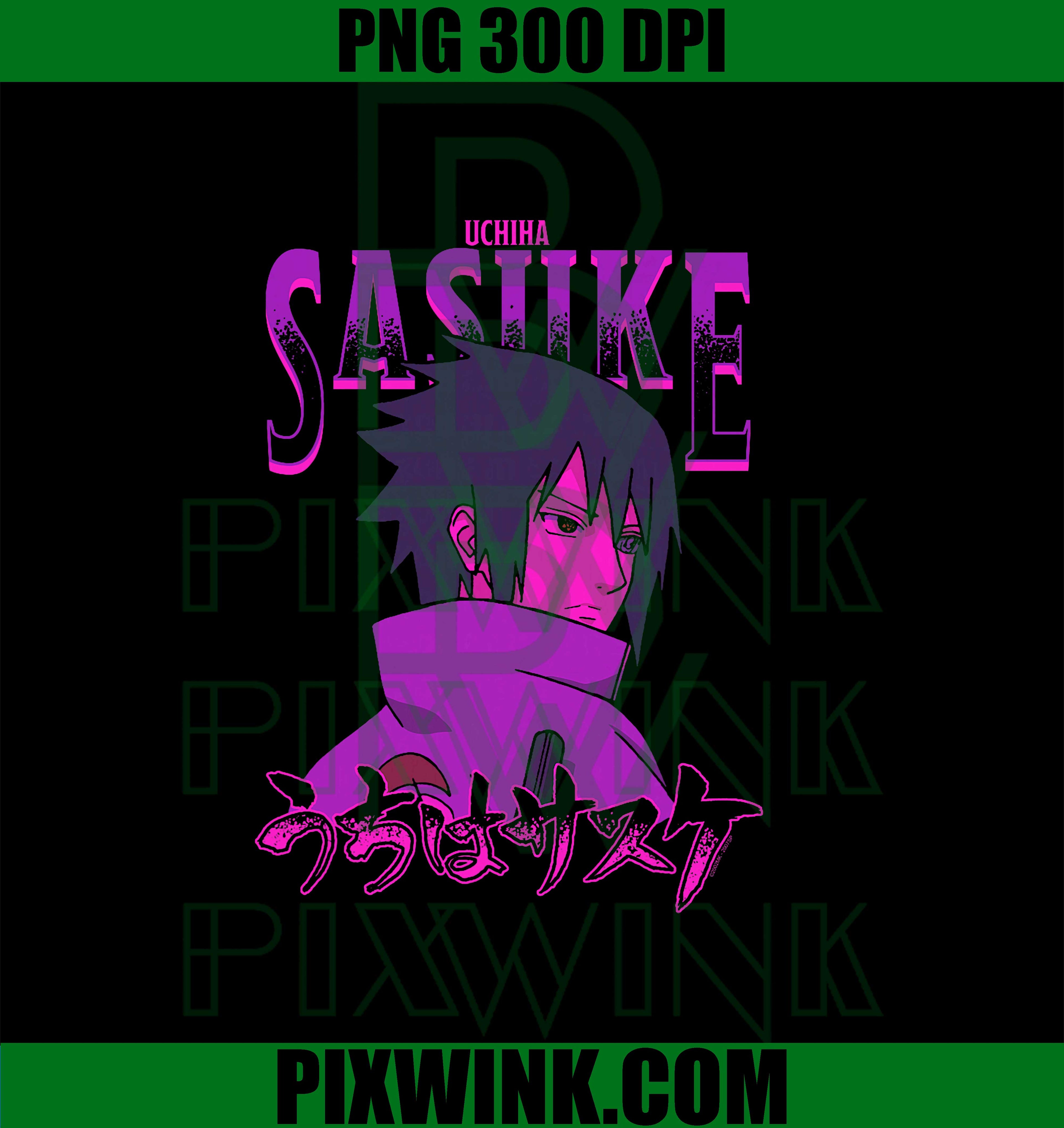 Naruto Shippuden Sasuke with Ombre Name PNG
