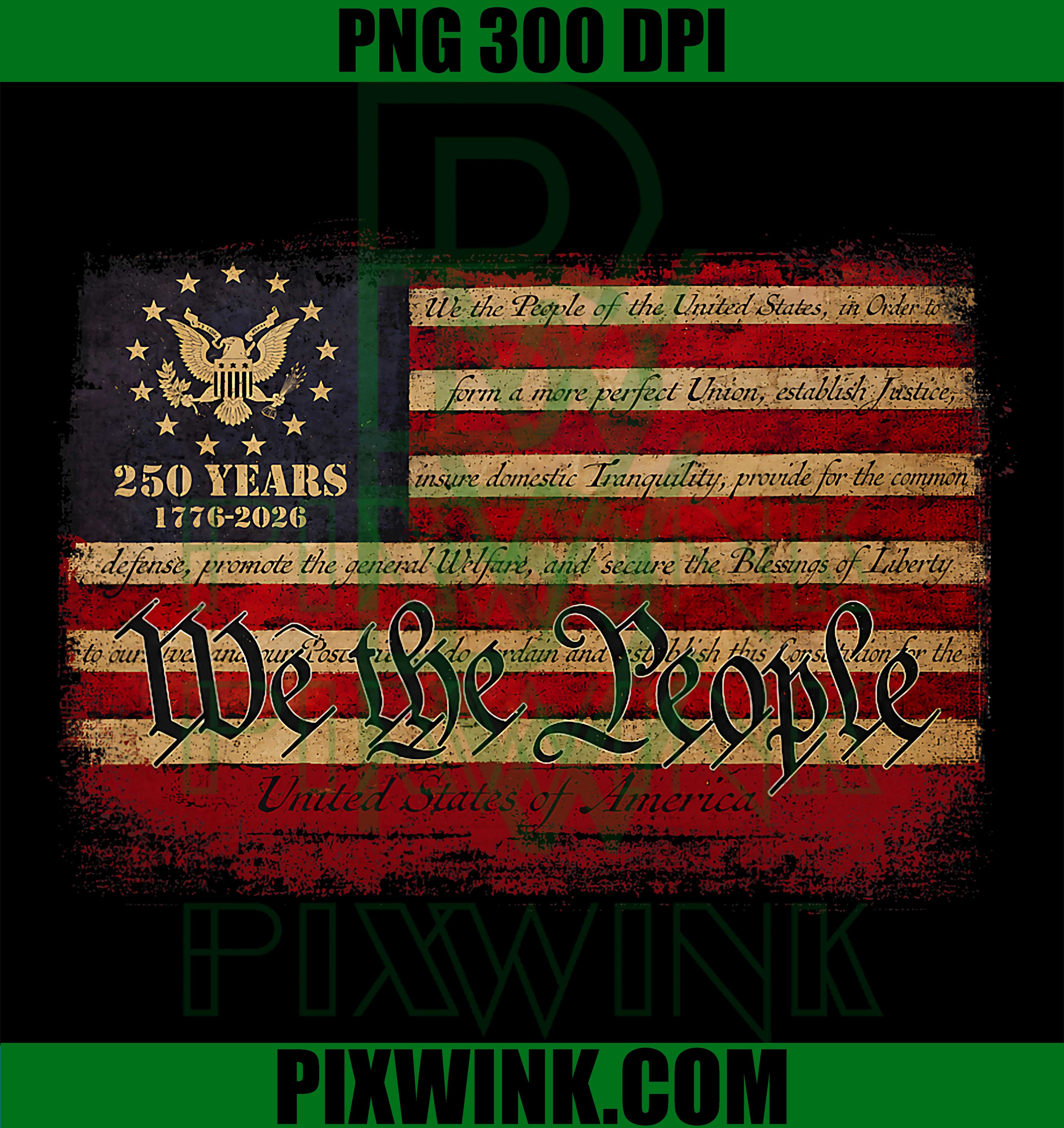 USA America 1776 2026 250 Years Freedom PNG, Happy 4th Of July PNG