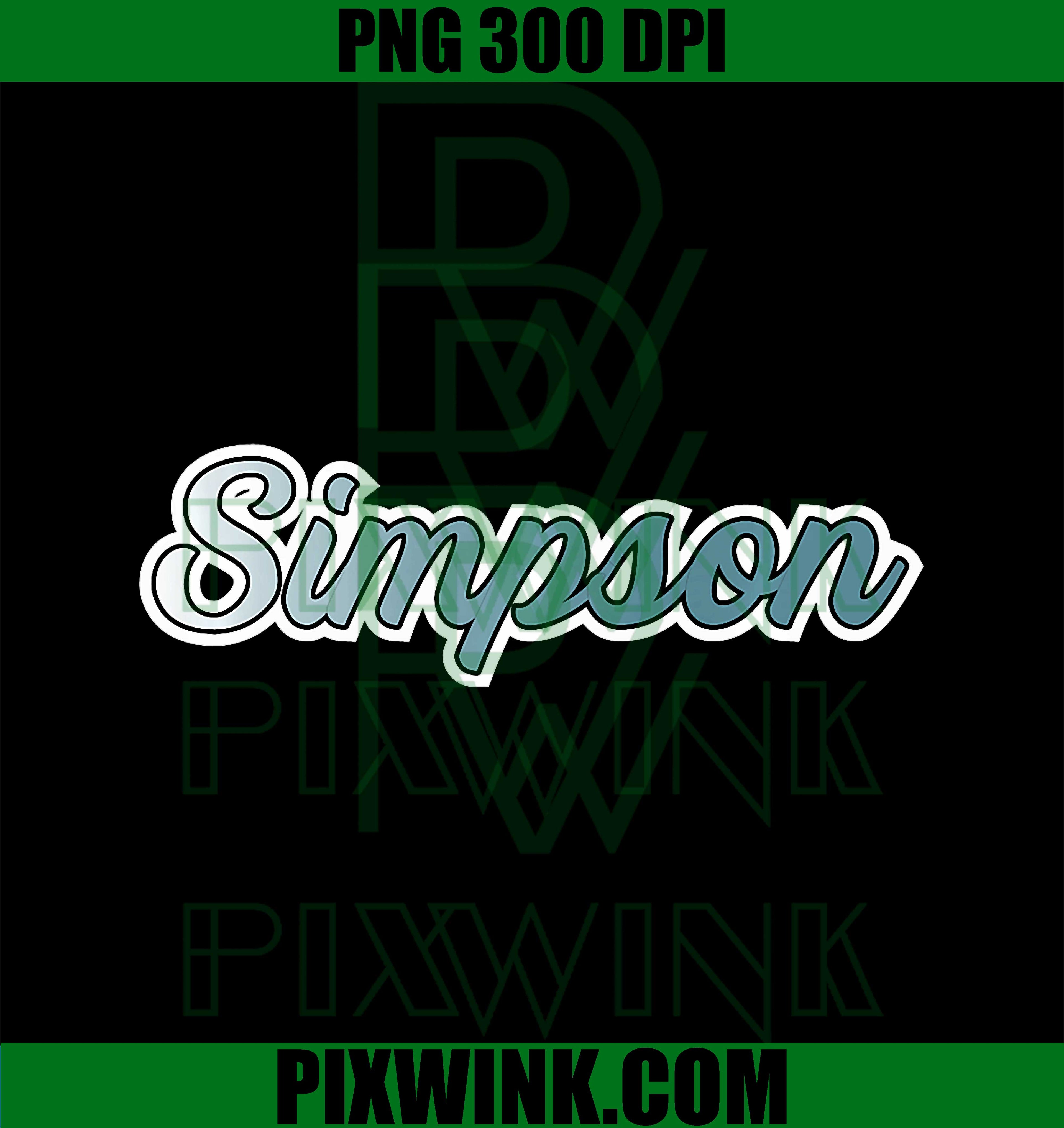 Elegant Last Name Simpson GrayTeal Gradient PNG