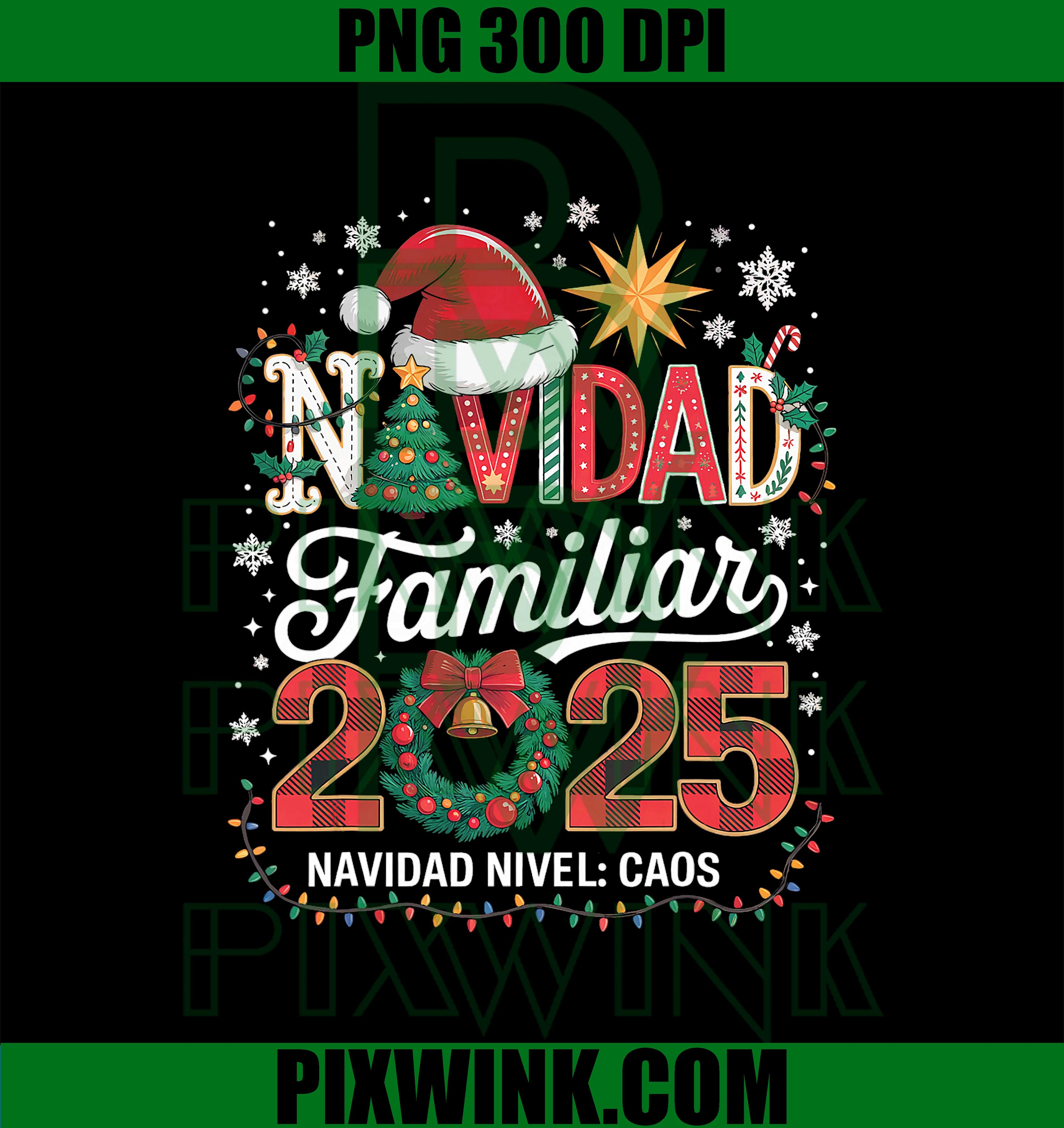 Navidad Familiar 2025 Matching Outfit in Spanish Navidad PNG