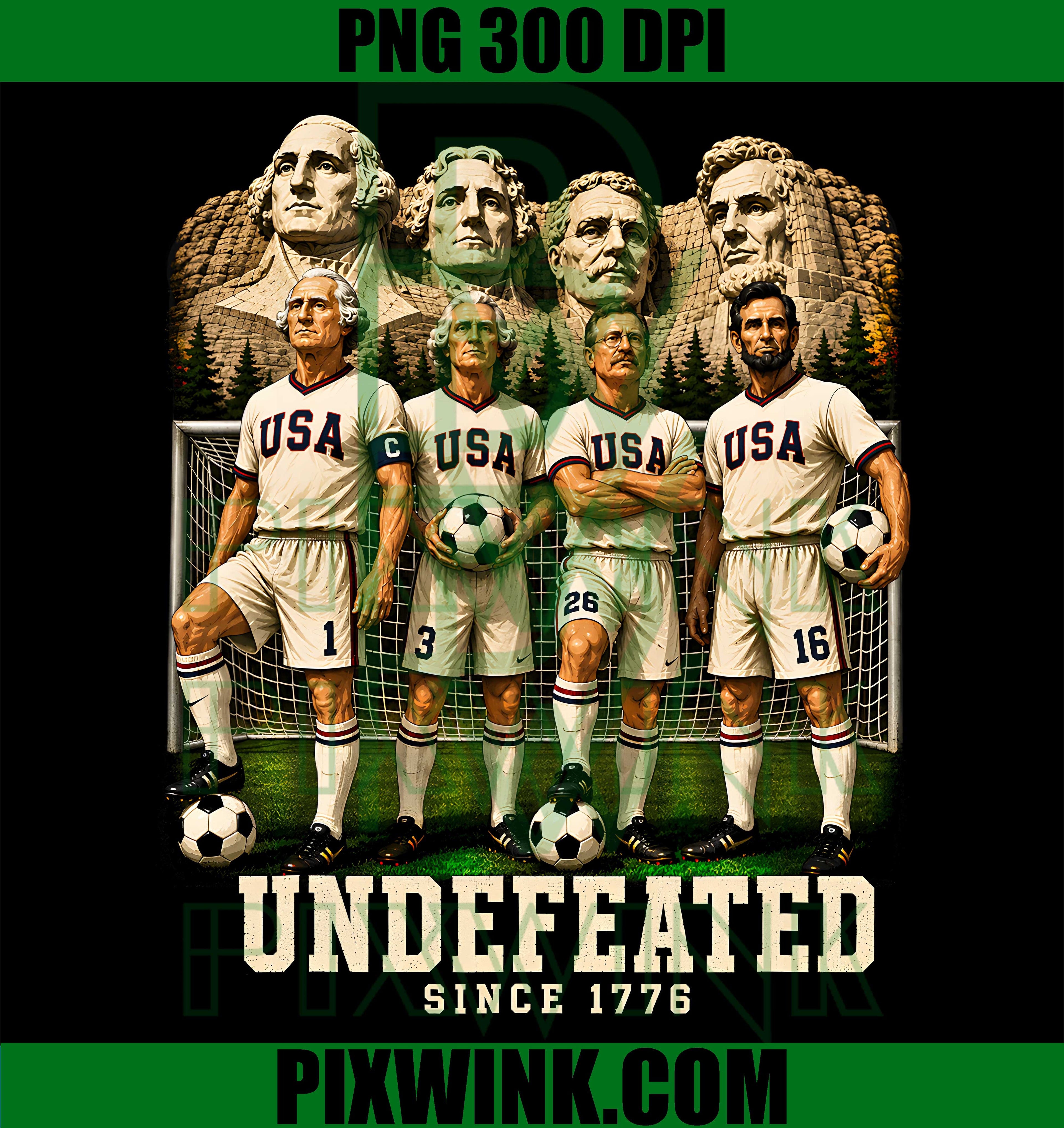 Patriotic Soccer Fan PNG, Mt Rushmore USA PNG, America 250th PNG