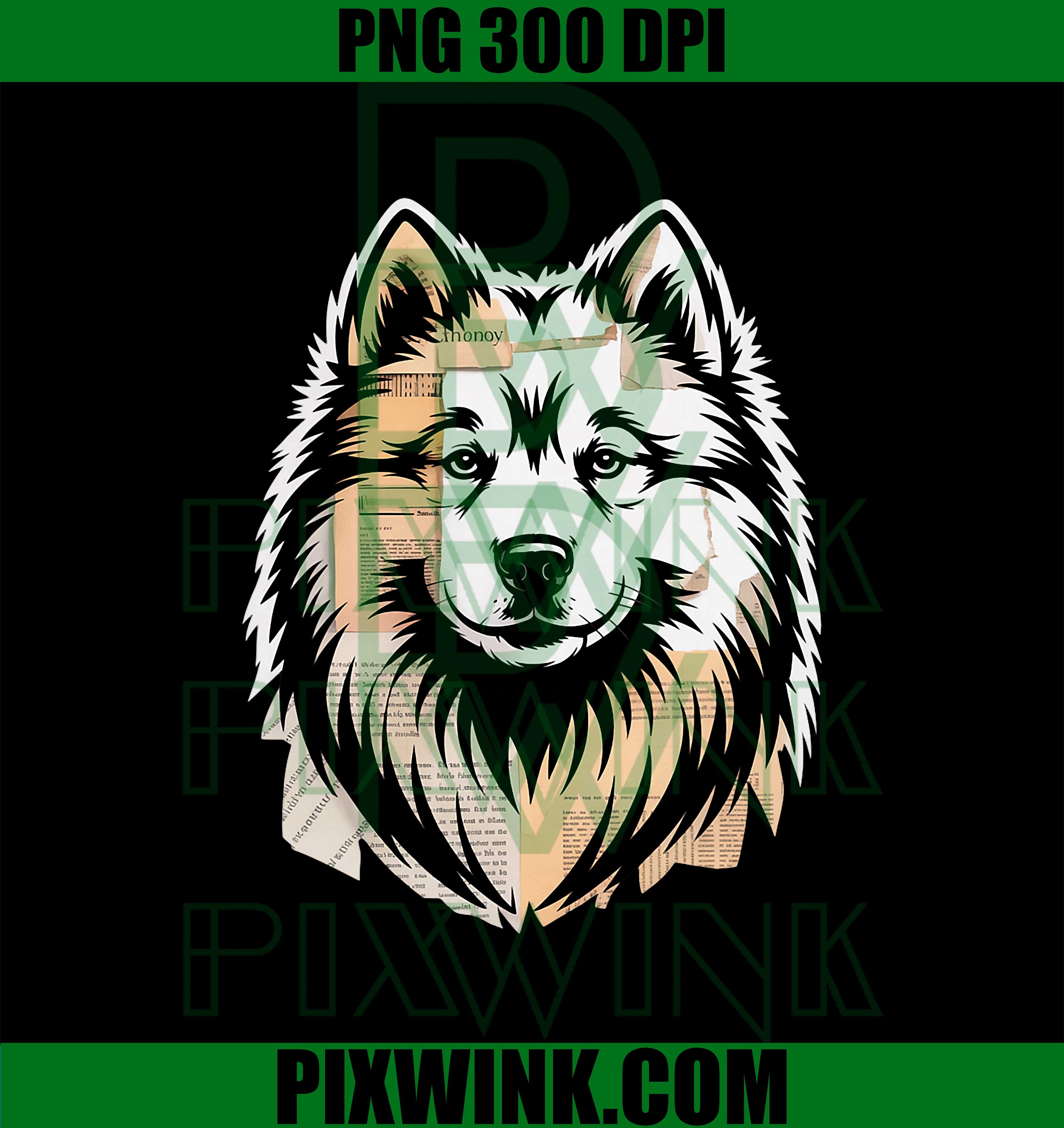 Newspaper Art Samoyed PNG