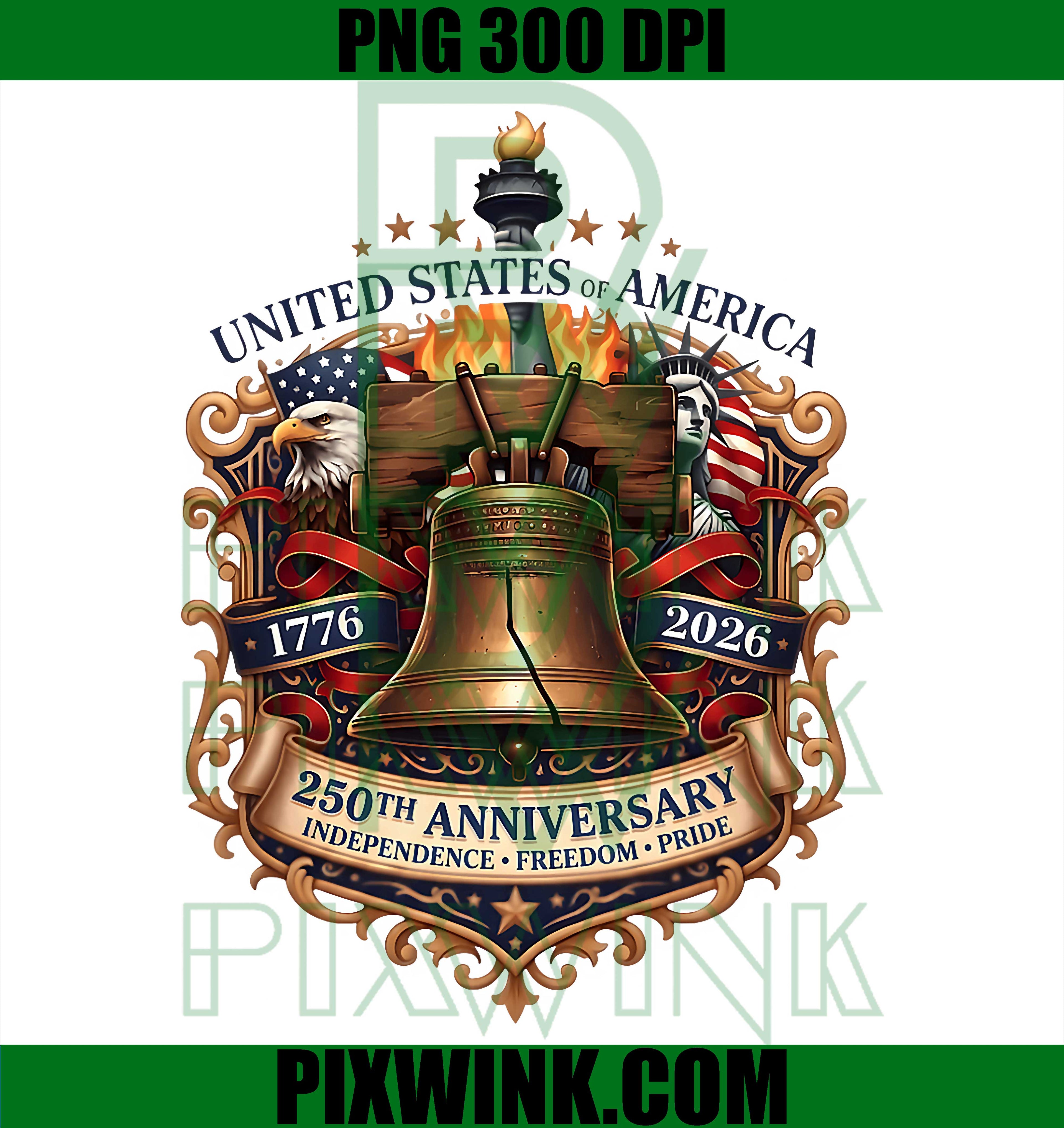 USA Independence 250th Anniversary PNG, Patriotic Eagle Clipart PNG
