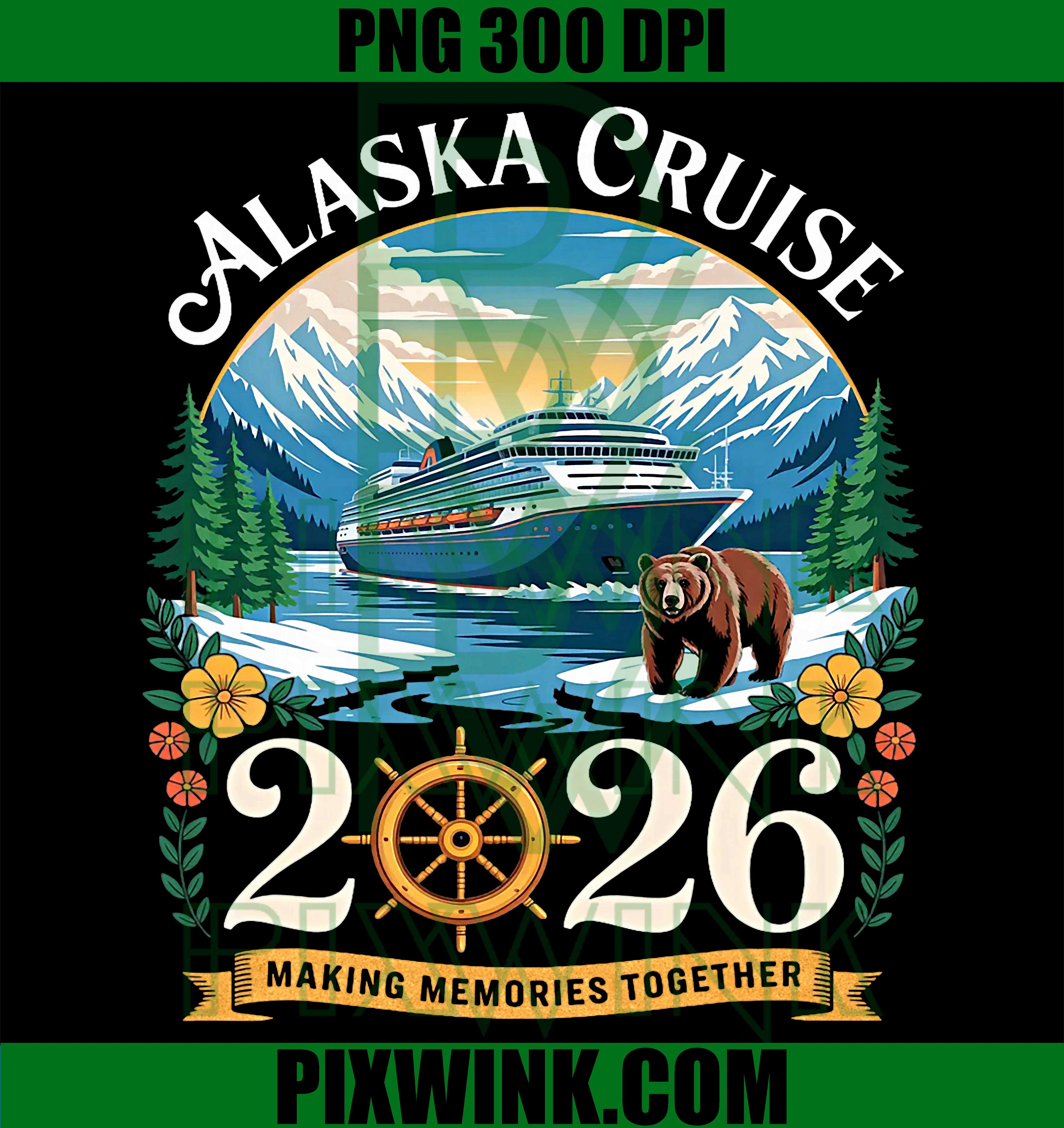 Alaska Cruise Trip PNG, Family Vacation 2026 PNG Travel Design