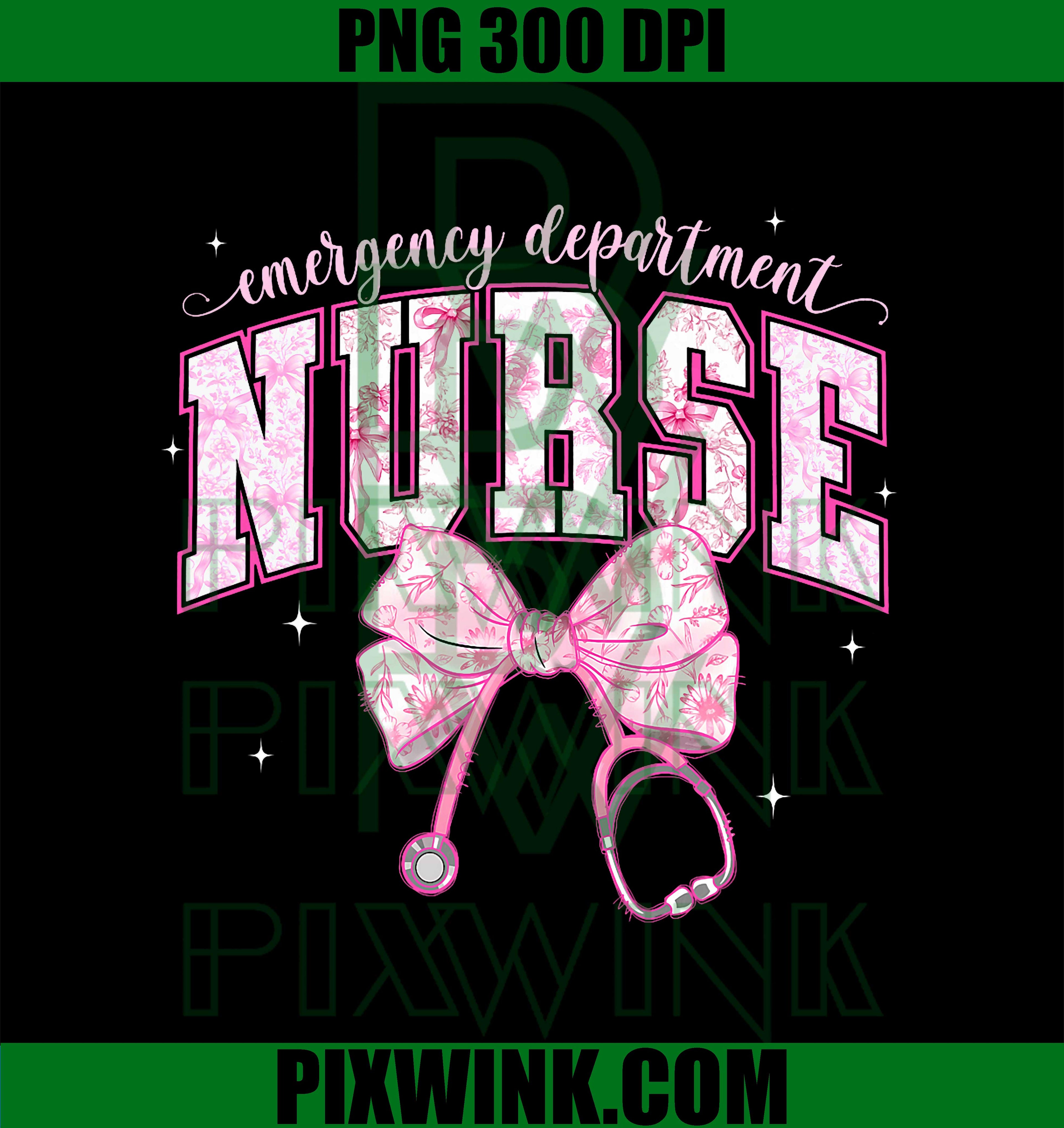 Emergency Department Nurse, Coquette Bow ER Girl Women PNG