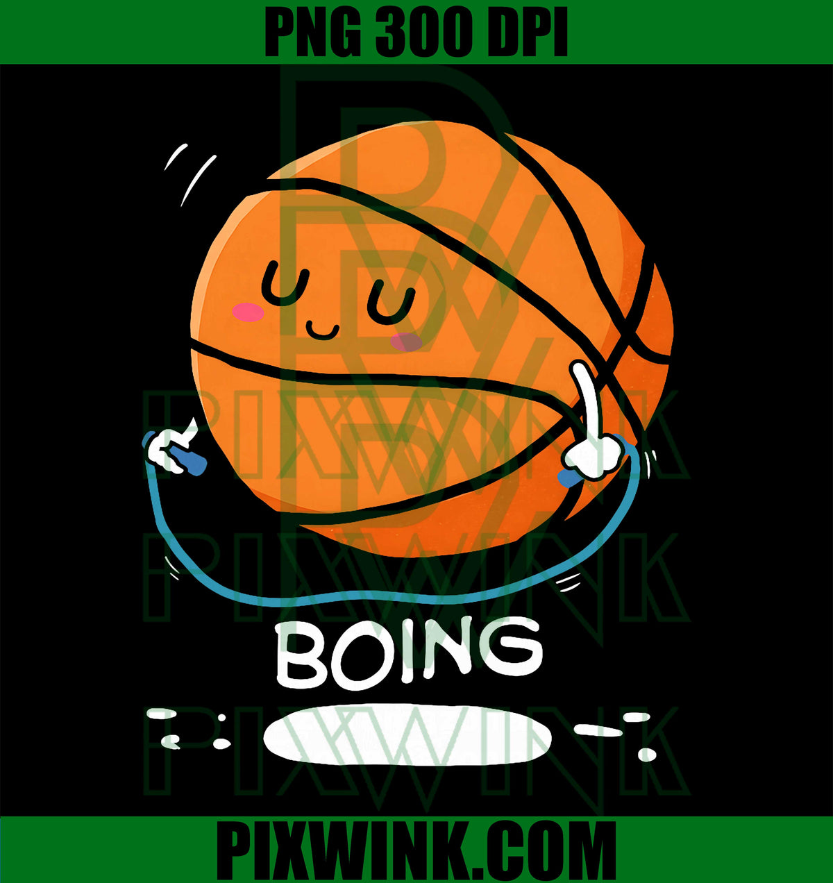 Kawaii Basketball Boing Meme, Cute Basketball Jump Rope Graphic PNG Design