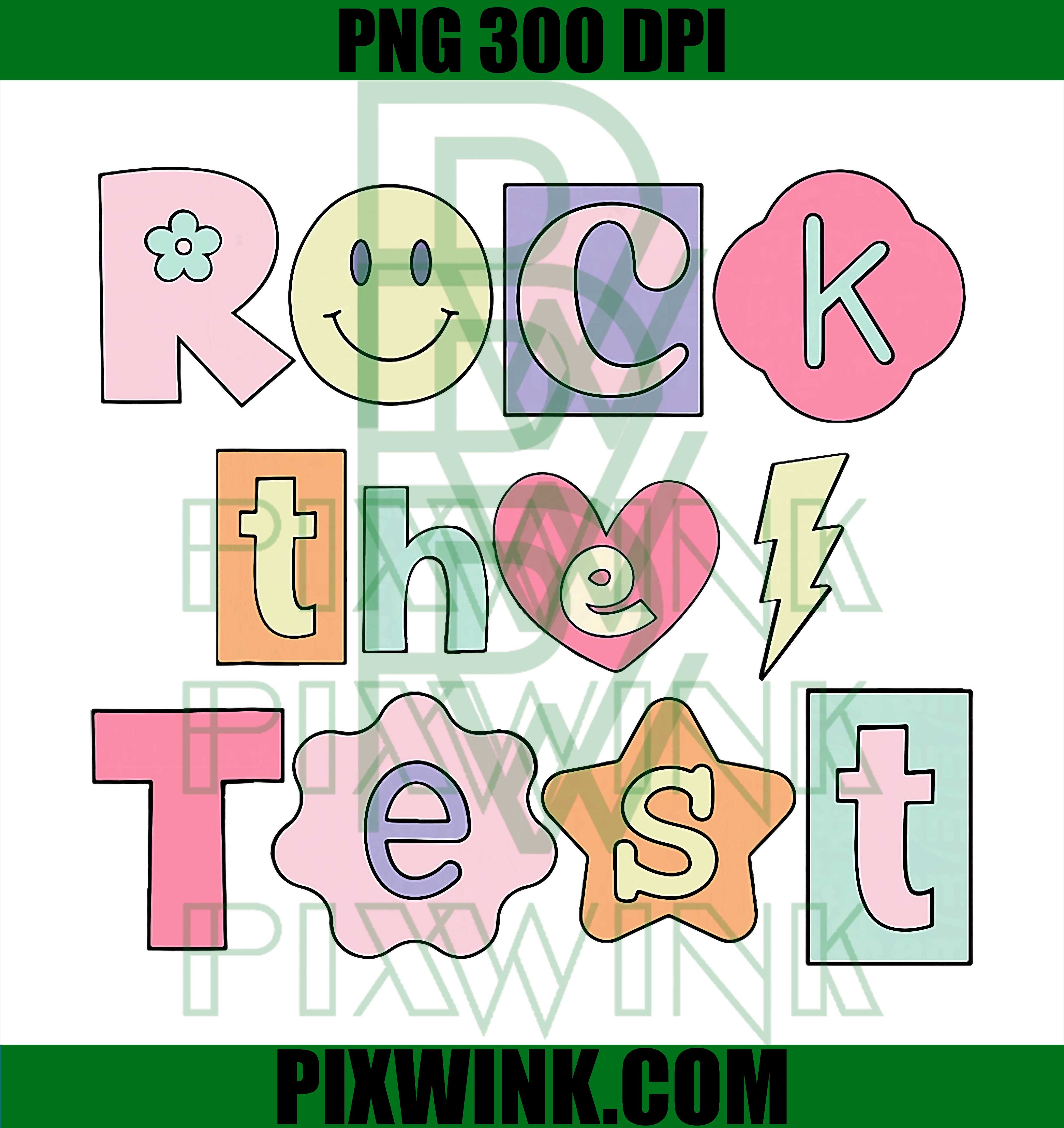 You Got This Rock The Test PNG, Teachers Testing Day Retro Design