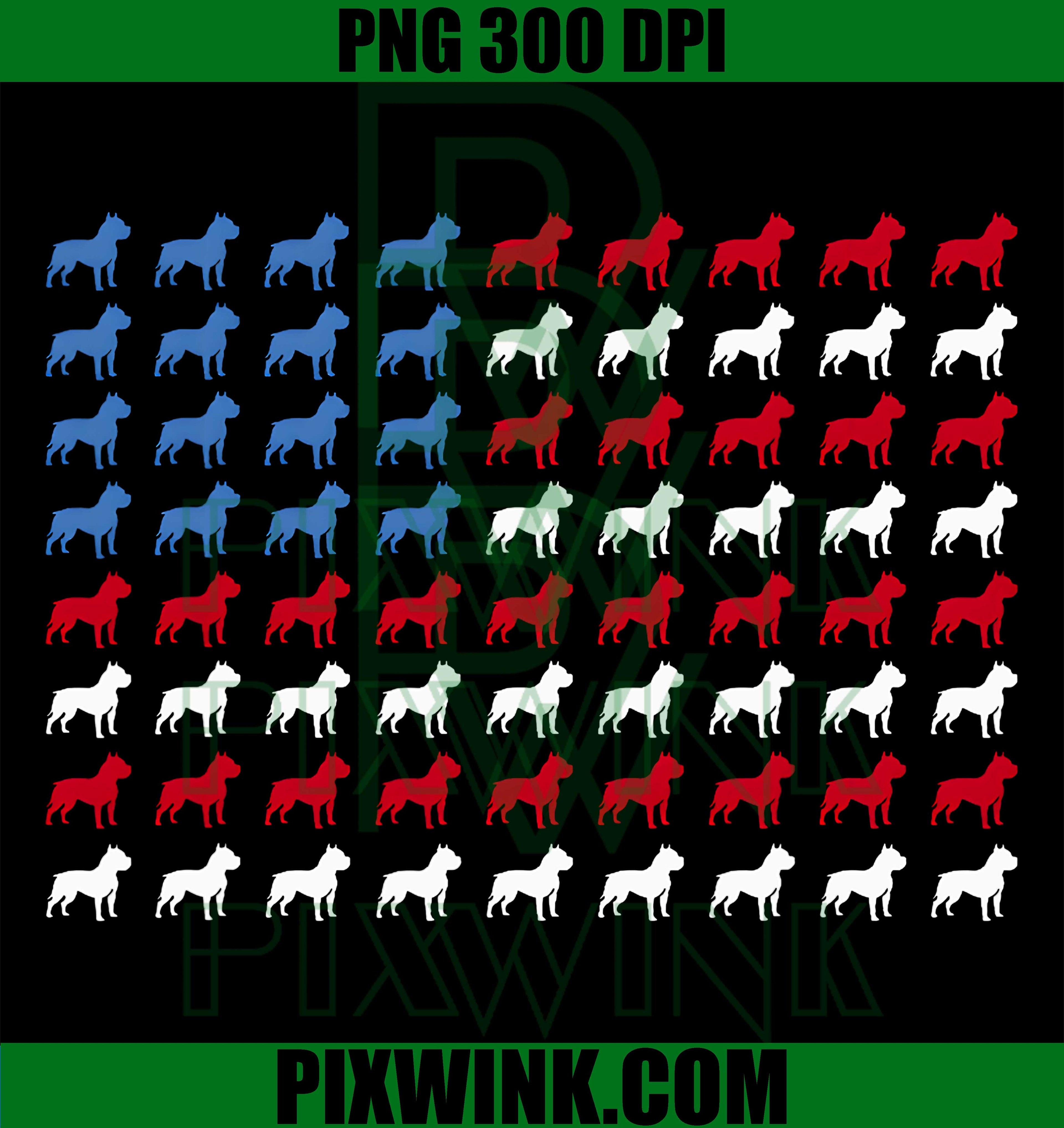 Pitbull USA Flag PNG, Patriotic Pitbull PNG, 4th July Dog PNG