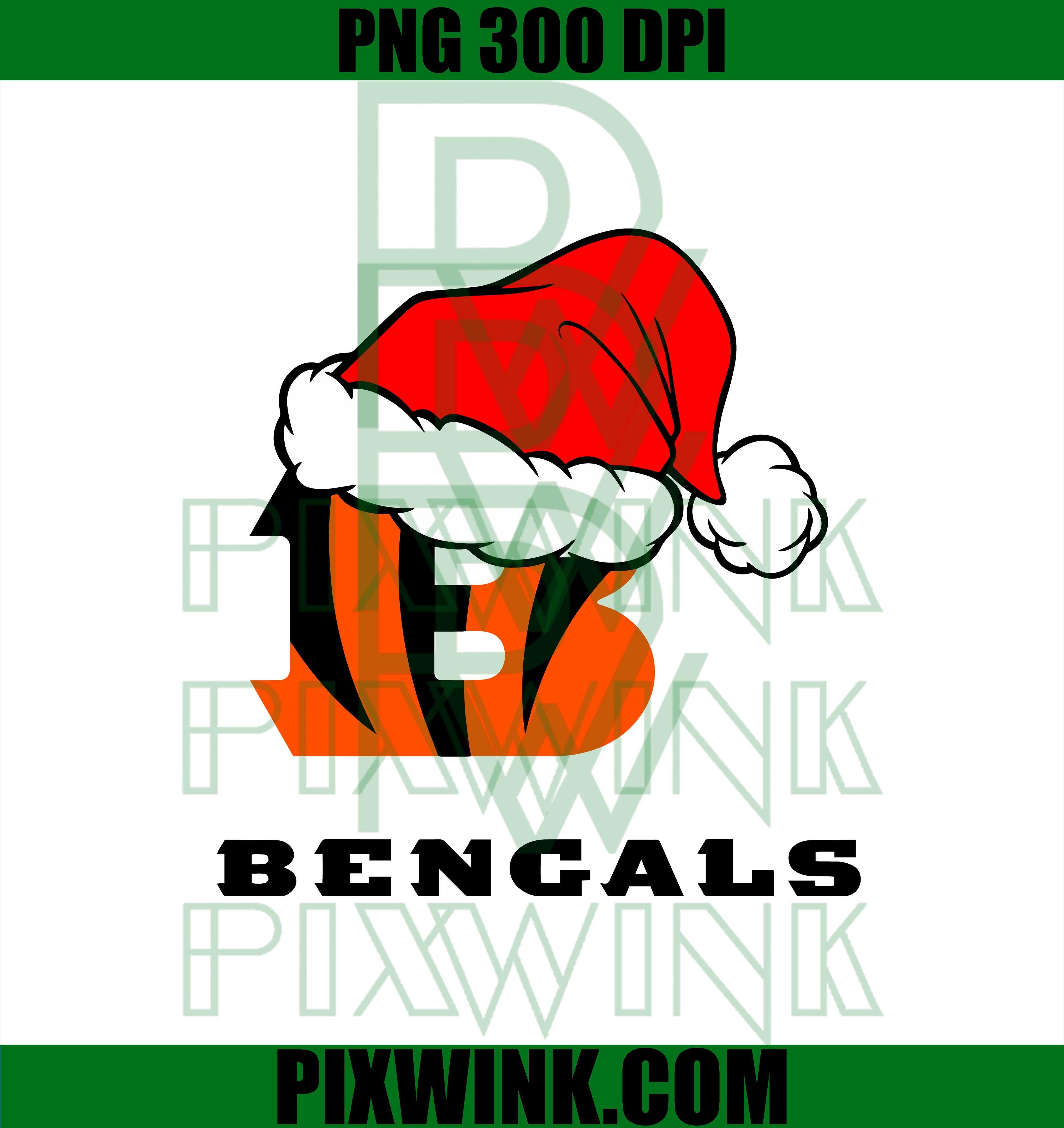 Cincinnati Bengals Christmas SVG, NFL Christmas Logo SVG, Bengals Santa Hat SVG