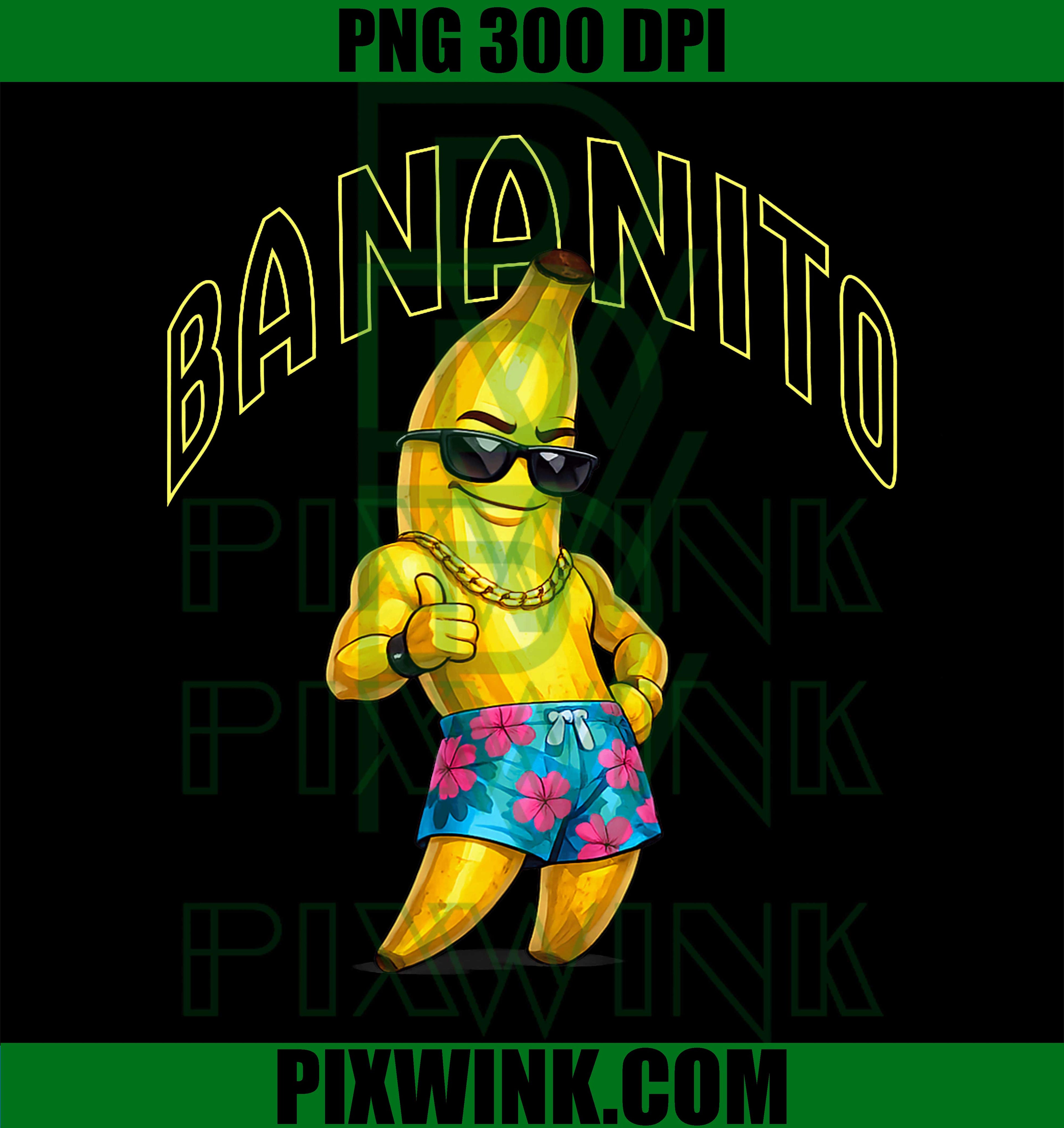 Bananito Meme Fruit PNG, Viral Banana Trend PNG