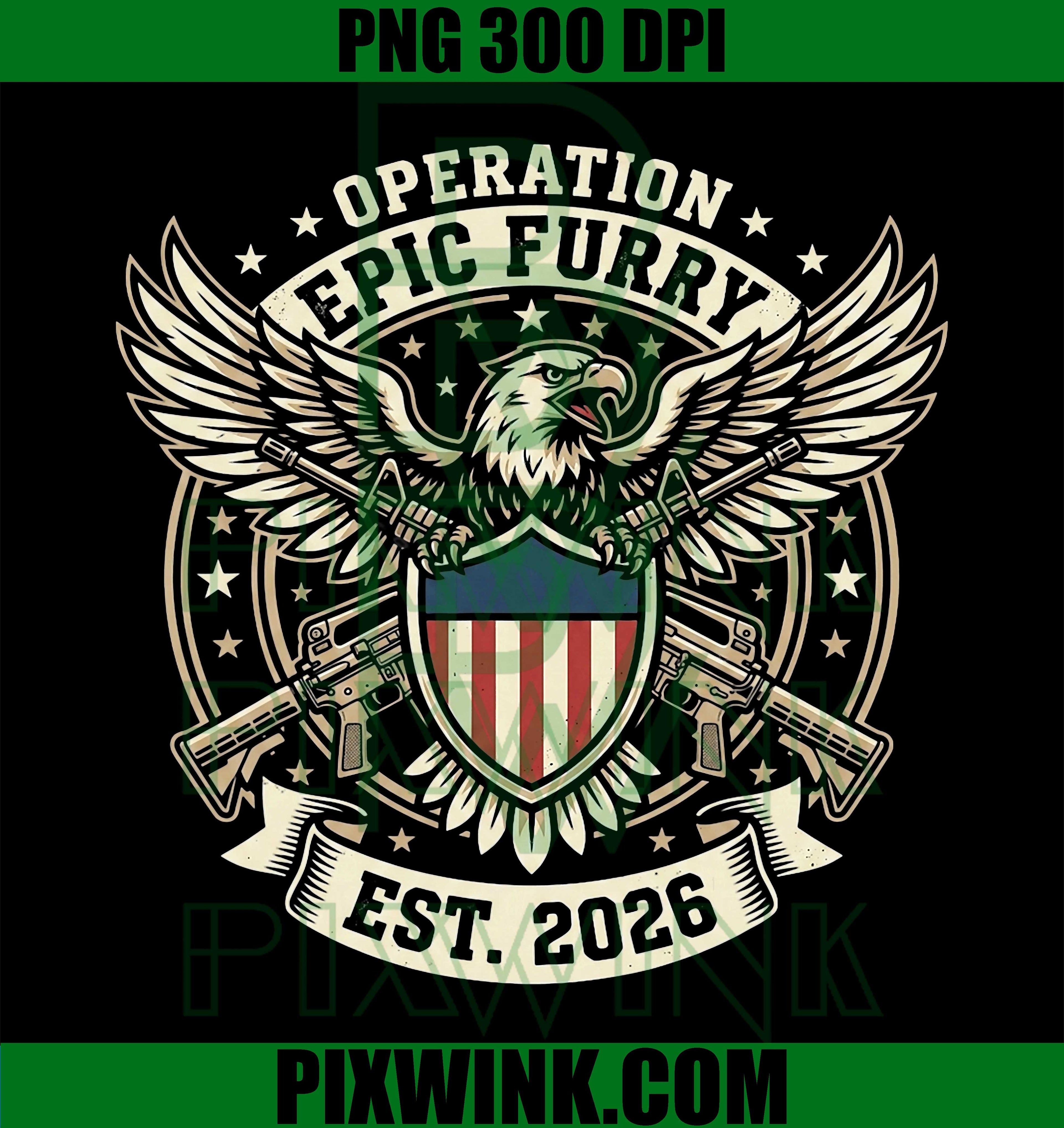 Operation Epic Fury PNG, Tactical Military Style Graphic Design PNG