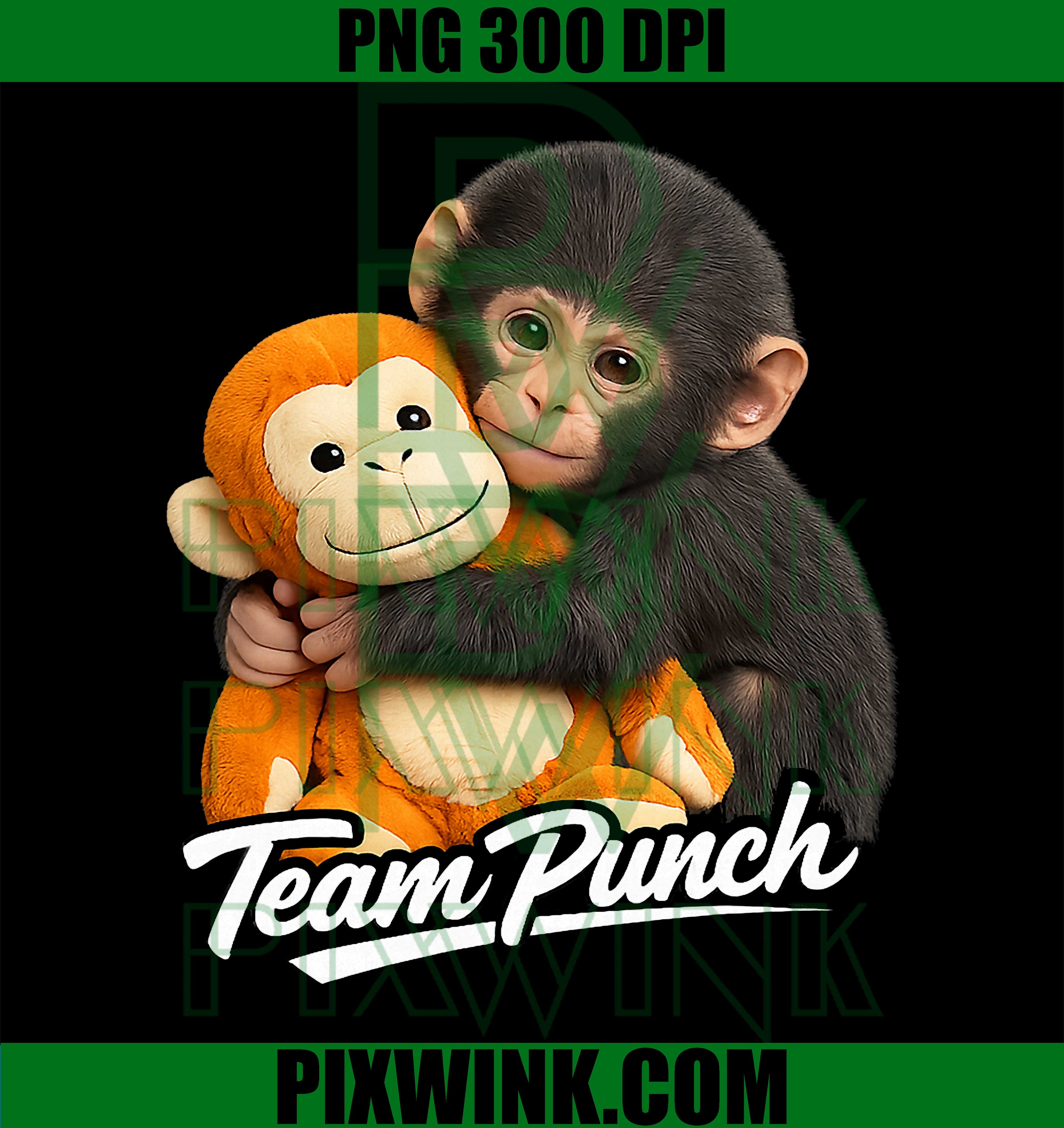 Baby Monkey Punch Team PNG, Cute Monkey Animal Lover PNG