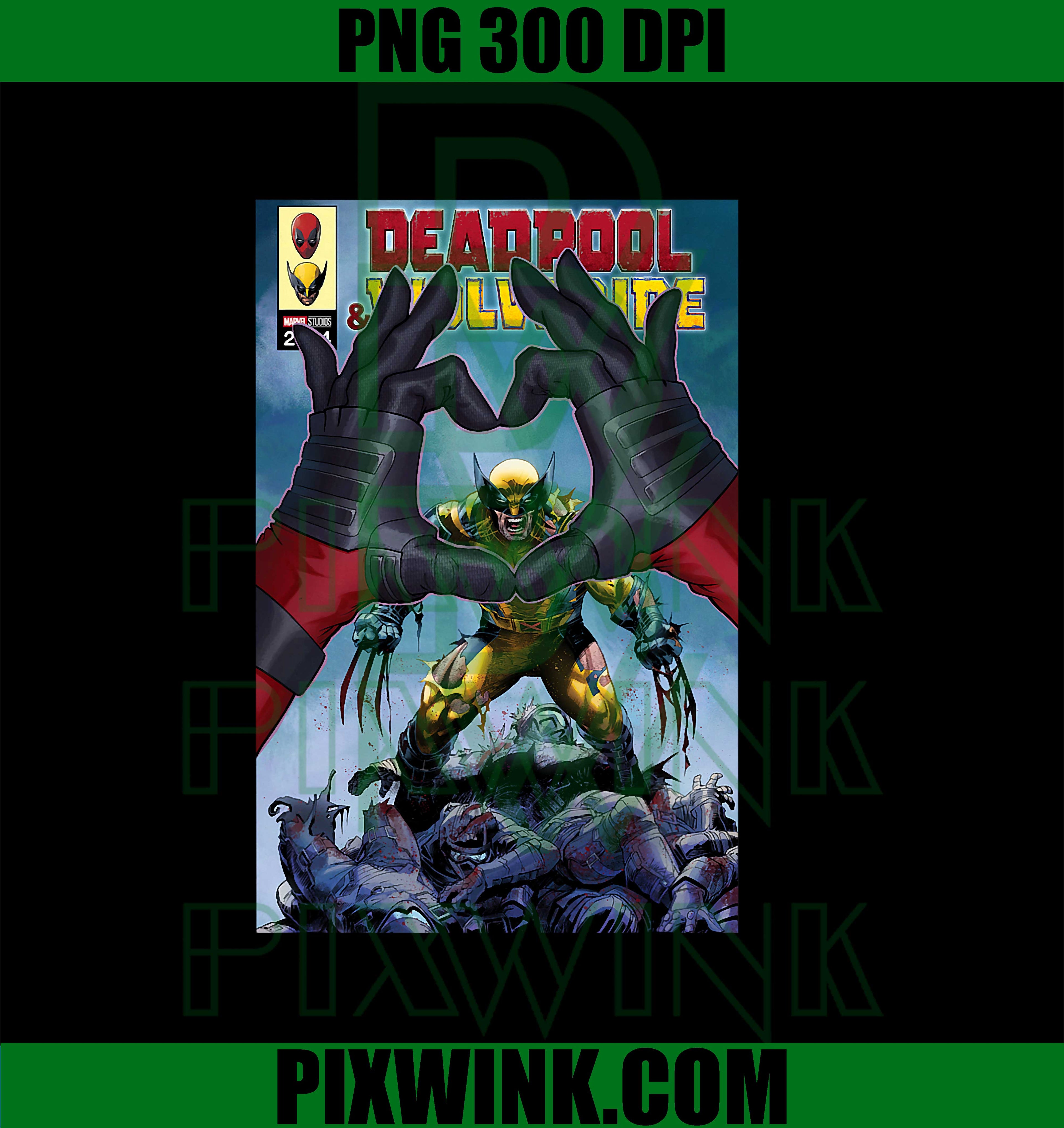 Marvel Studios Deadpool & Wolverine, Comic Cover Hand Heart PNG