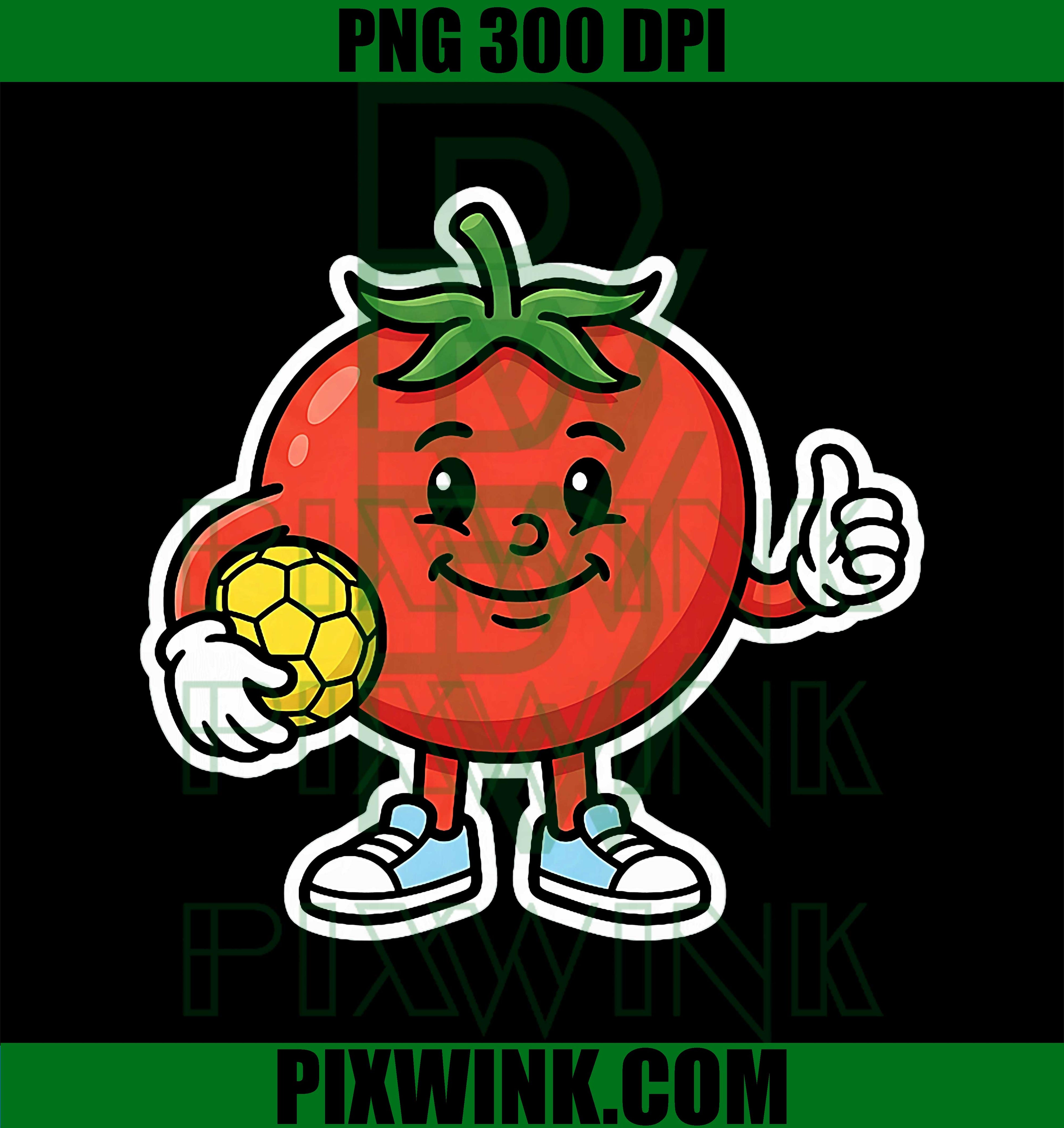 Funny Tomato Soccer Player PNG, Cute Sports Character PNG, Tomato Football Cartoon PNG