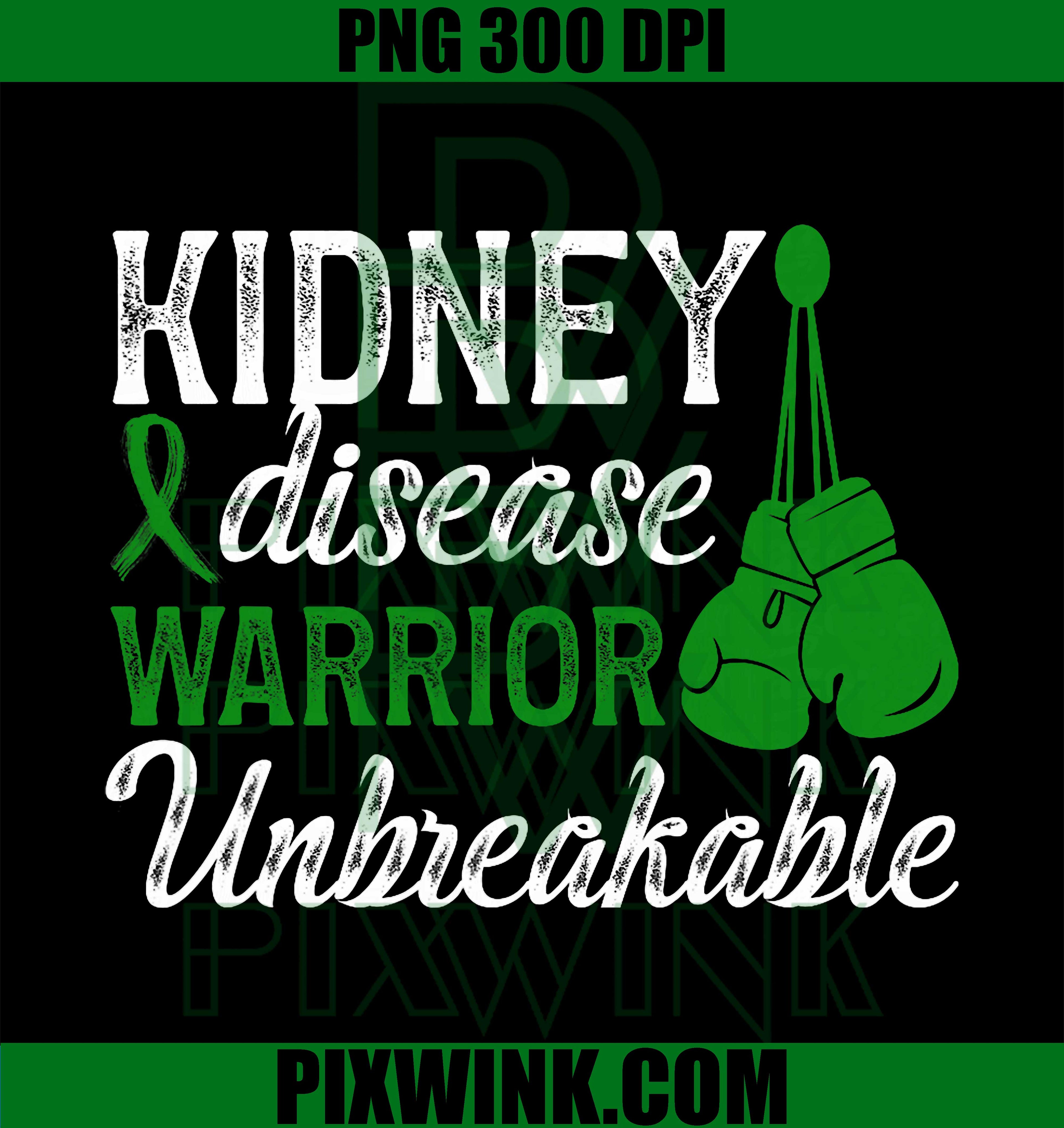 Kidney Disease Warrior PNG, Unbreakable Awareness Design PNG
