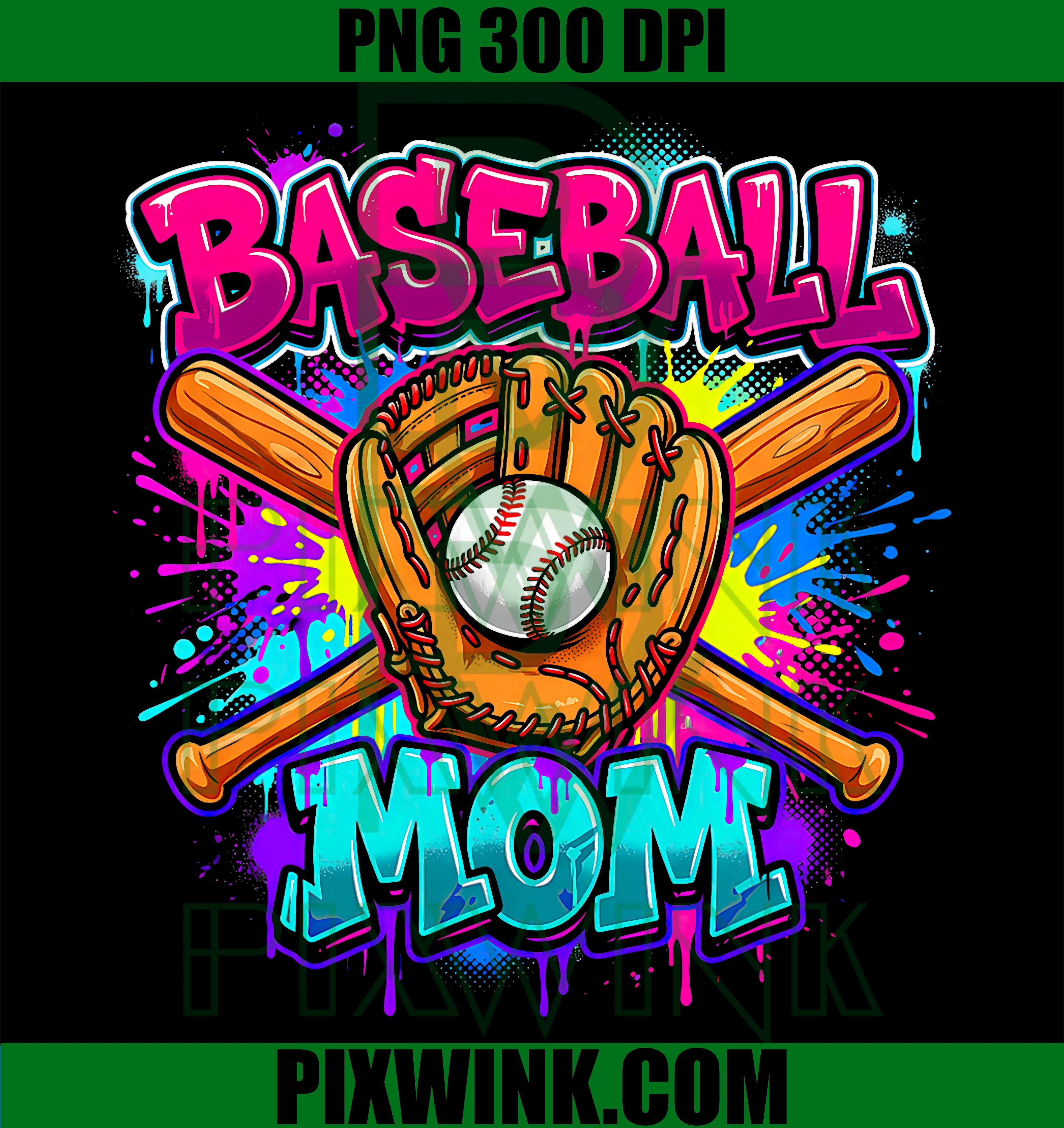 Baseball Mom Drip PNG, Sport Mama Mother’s Day Retro Design