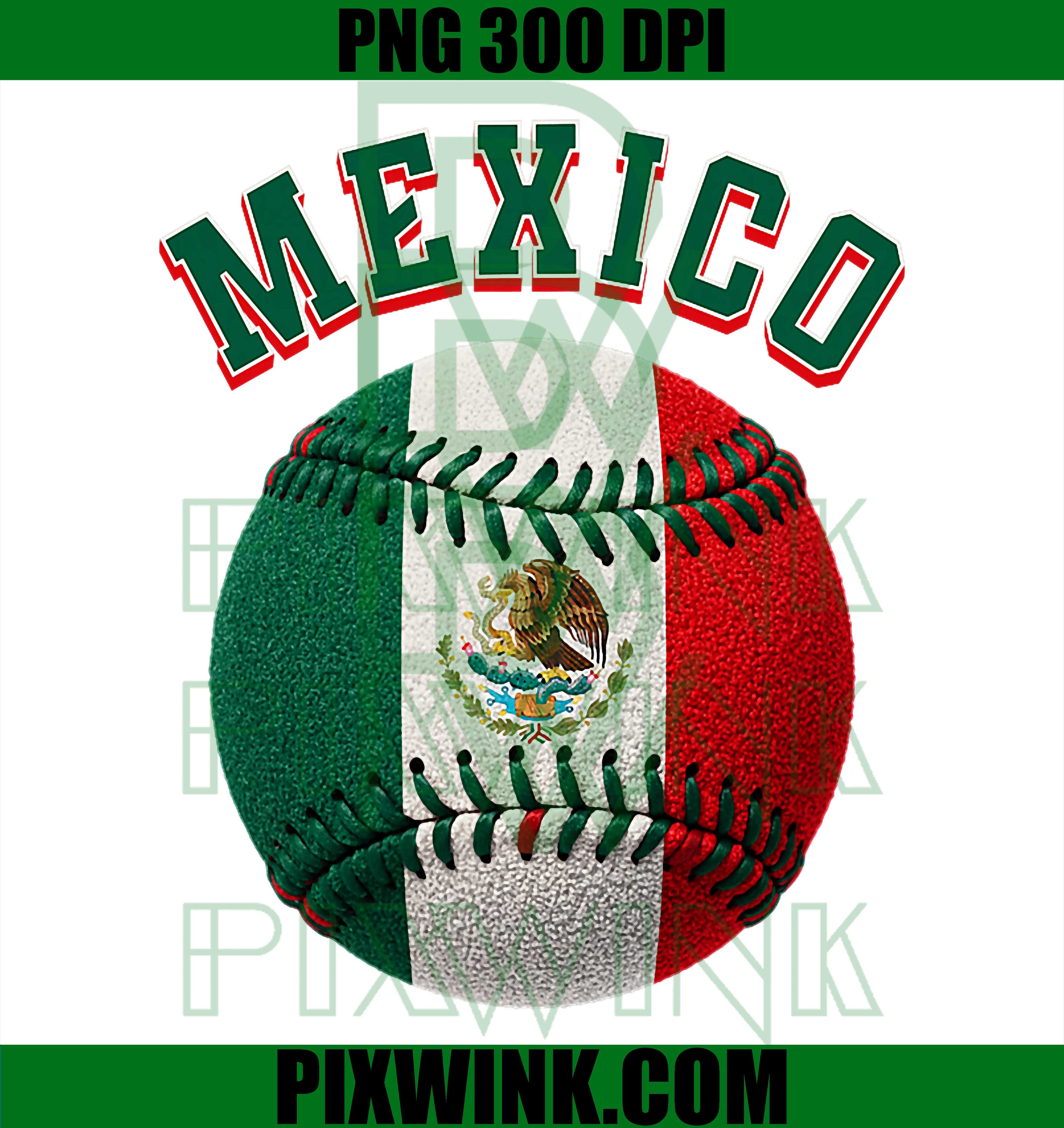 MEX Baseball Team PNG, Mexican Flag Baseball PNG