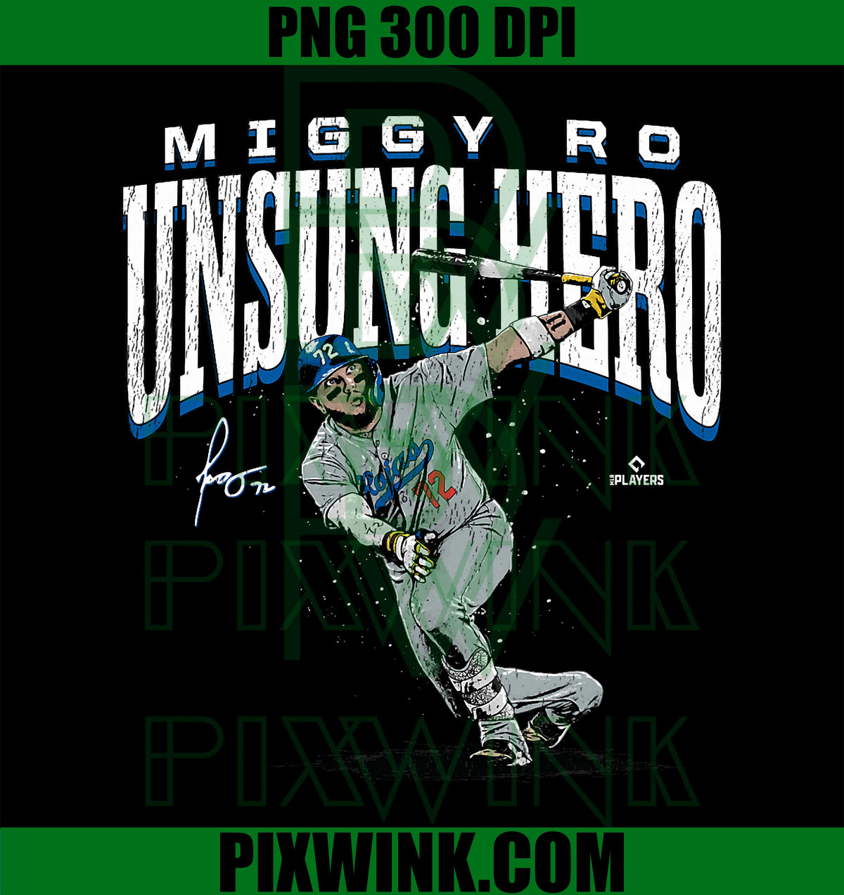 Miguel Rojas Unsung Hero PNG, Los Angeles Baseball MLBPA PNG