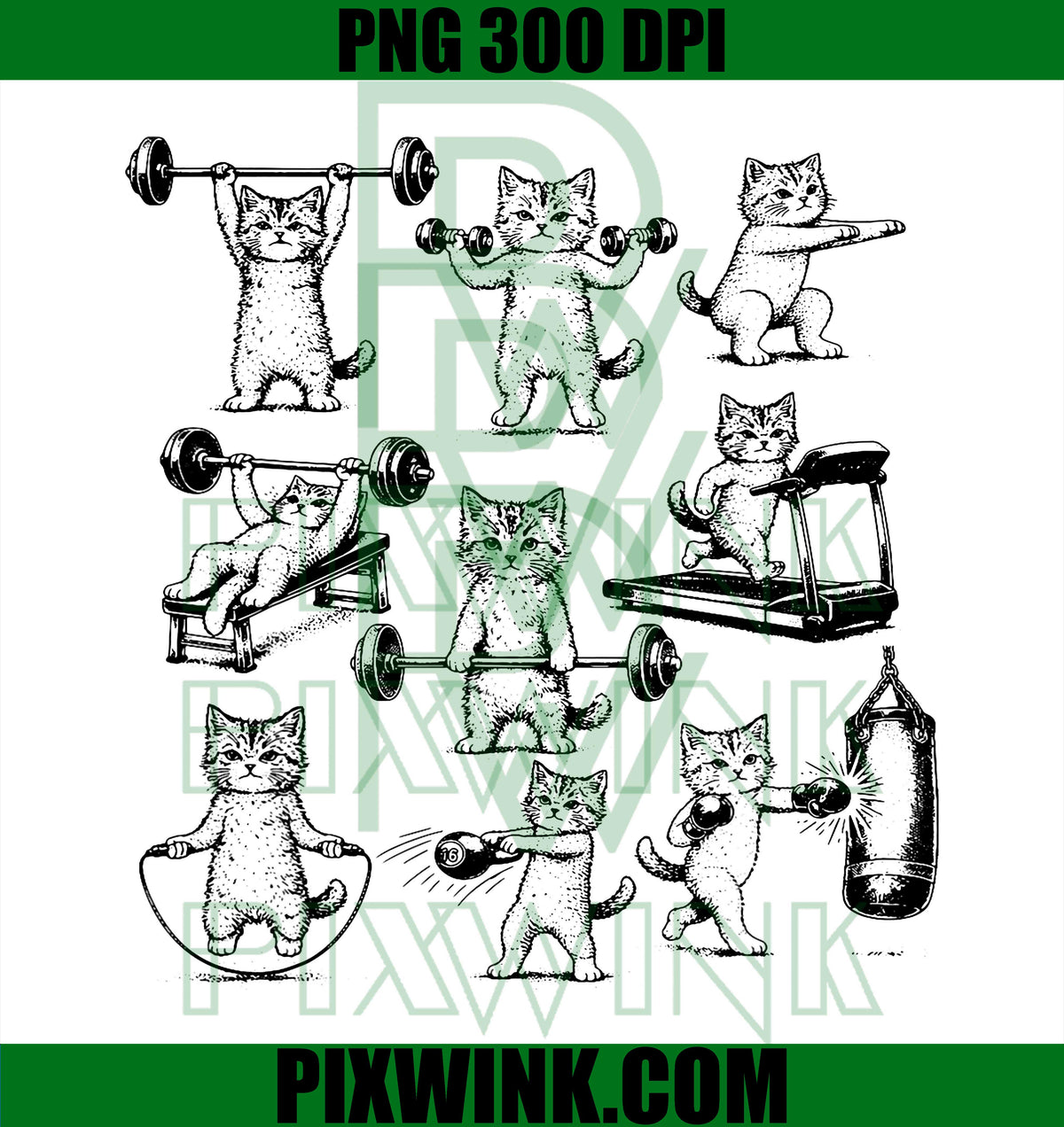 Vintage Weight Lifting Gym Cat PNG, Retro Deadlift PNG, Funny Cat PNG