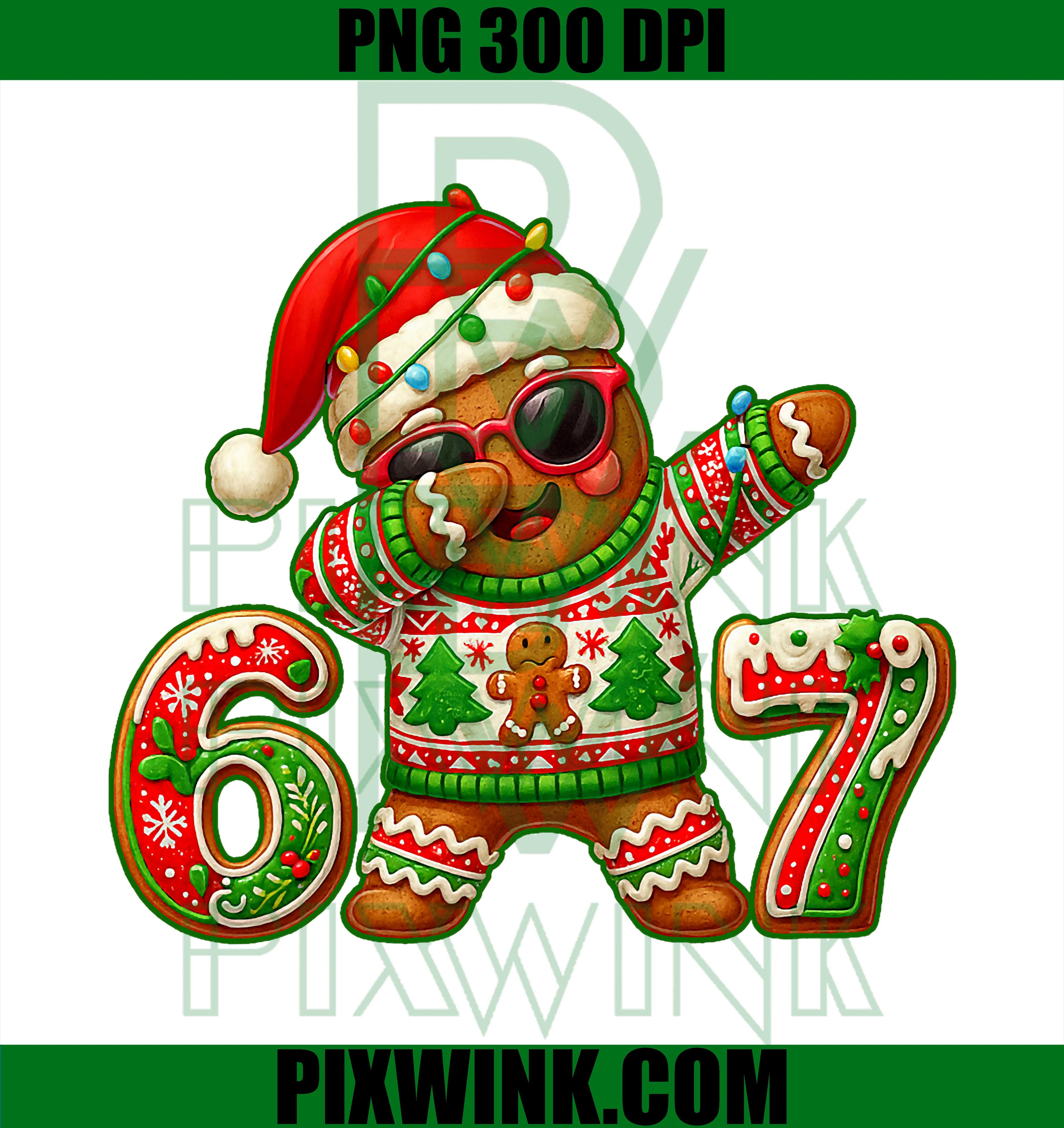 67 Christmas PNG, 6 7 Meme Gingerbread Man Xmas PNG