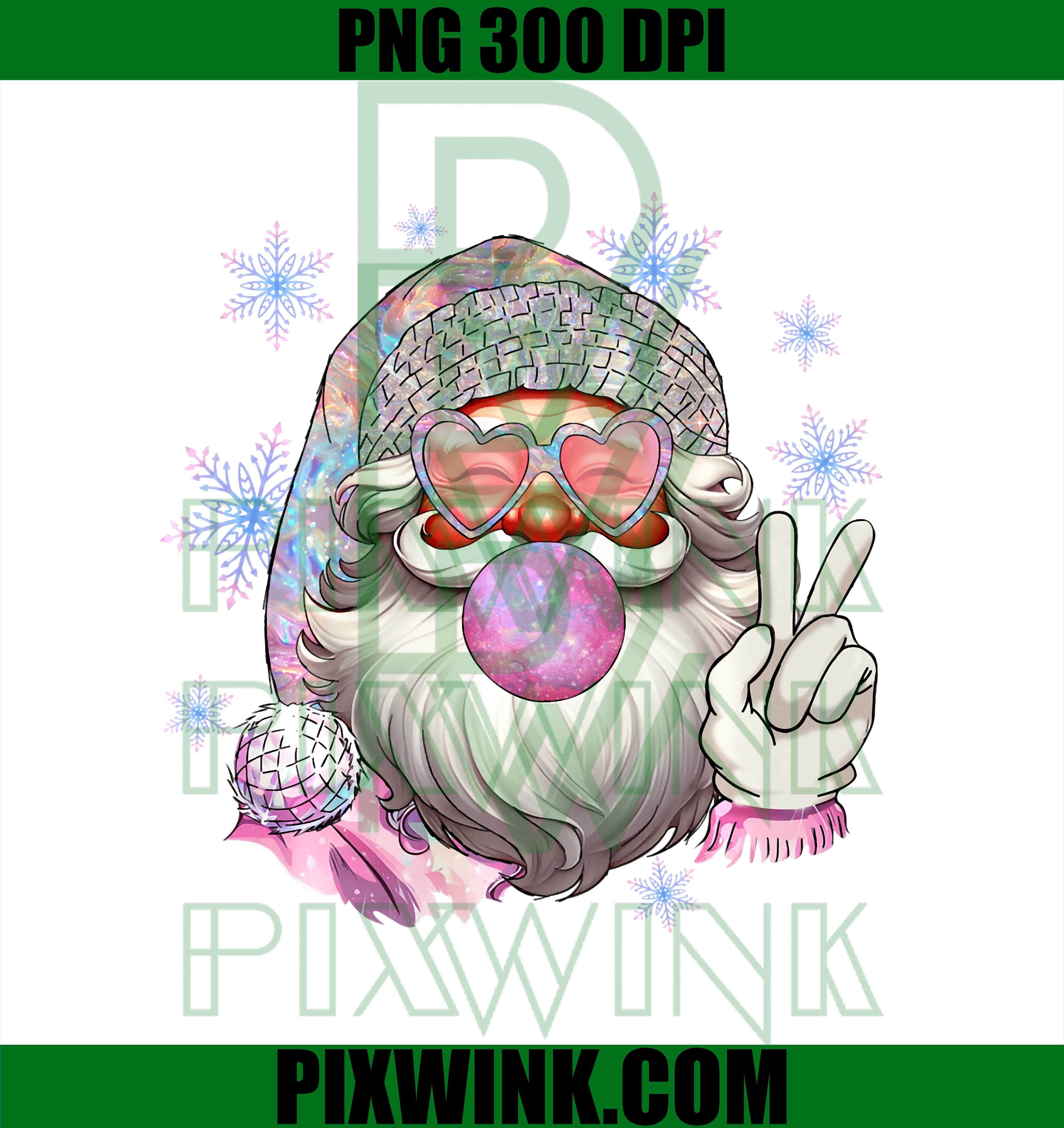 Cutes Santa Claus Bubble Gum Christmas Girly Pink Santa Xmas PNG
