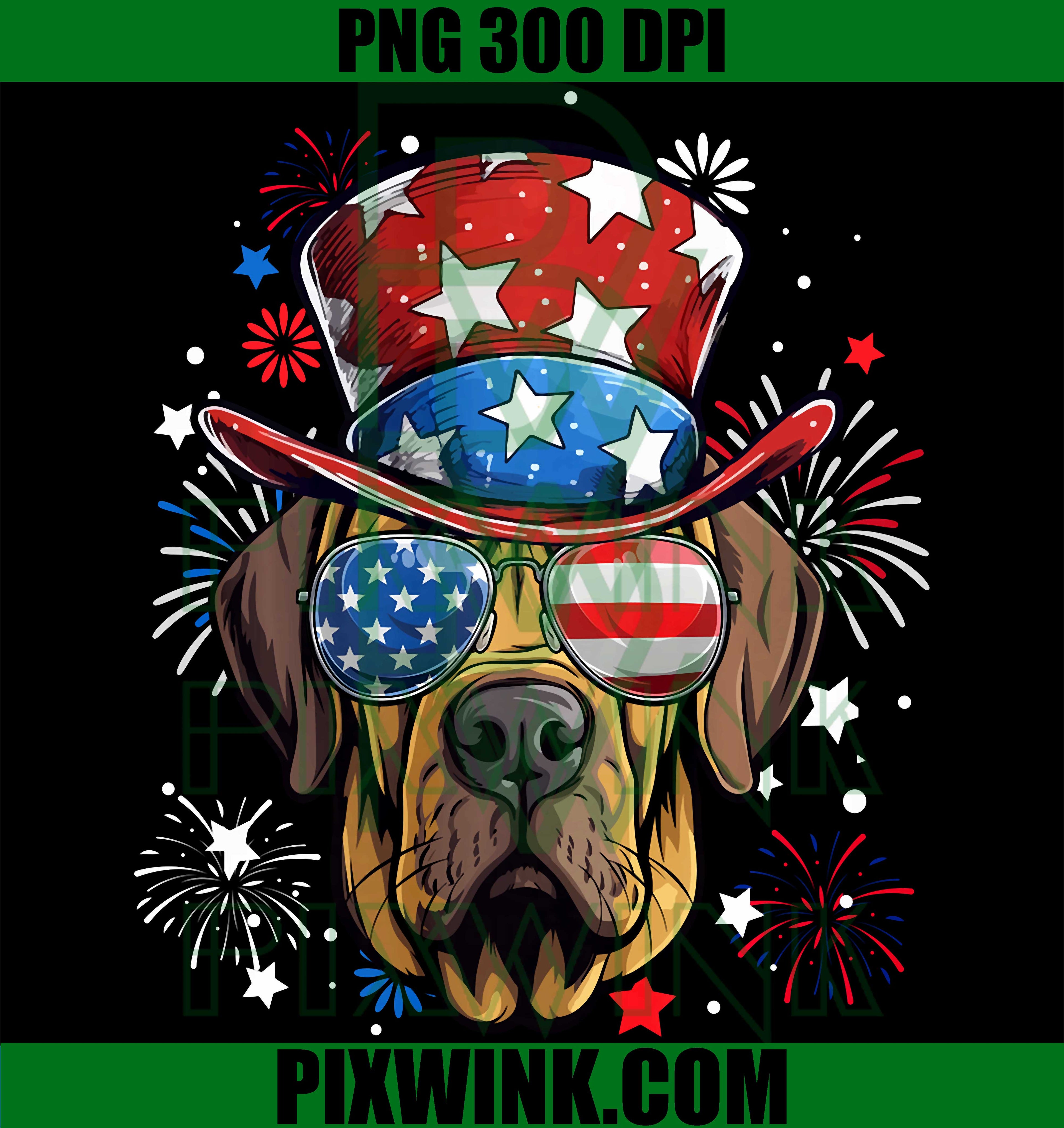 Fila Brasileiro Patriotic USA Flag PNG, 4th Of July Dog Lover PNG