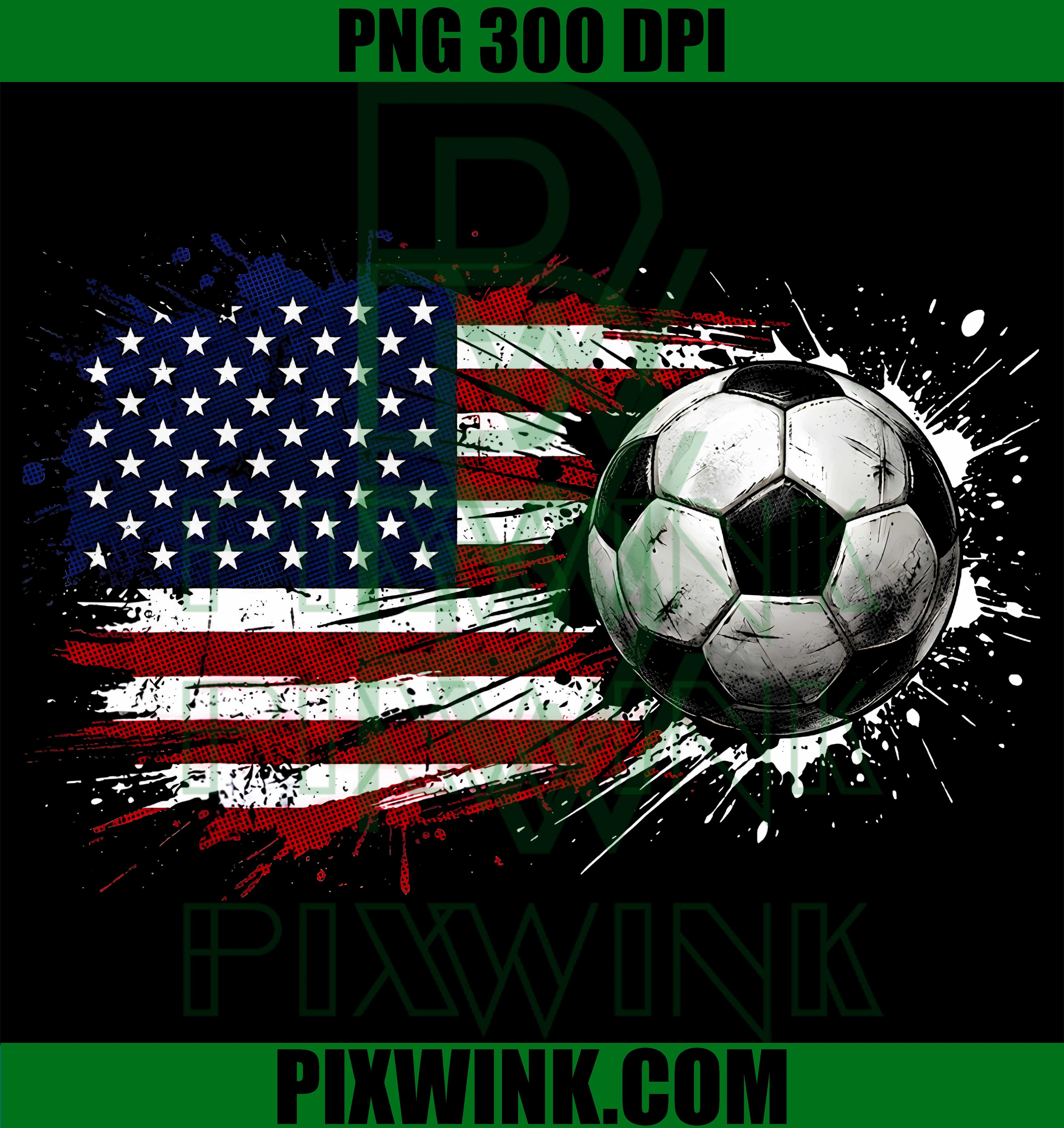 USA Flag Soccer PNG, Patriotic Soccer Ball PNG, 4th Of July PNG