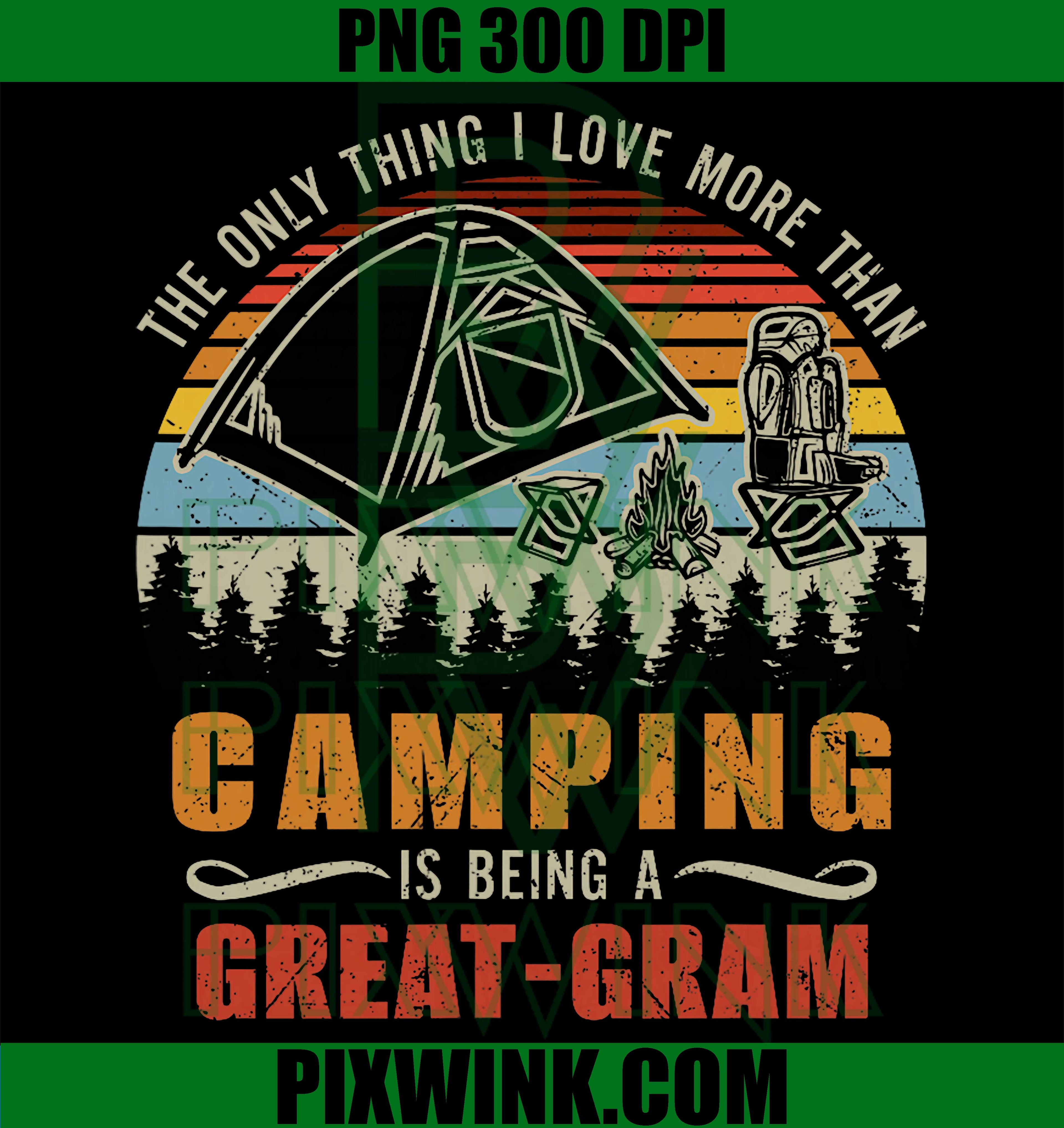 Camping Great-gram PNG, Funny Grandma Camping Meme Design PNG