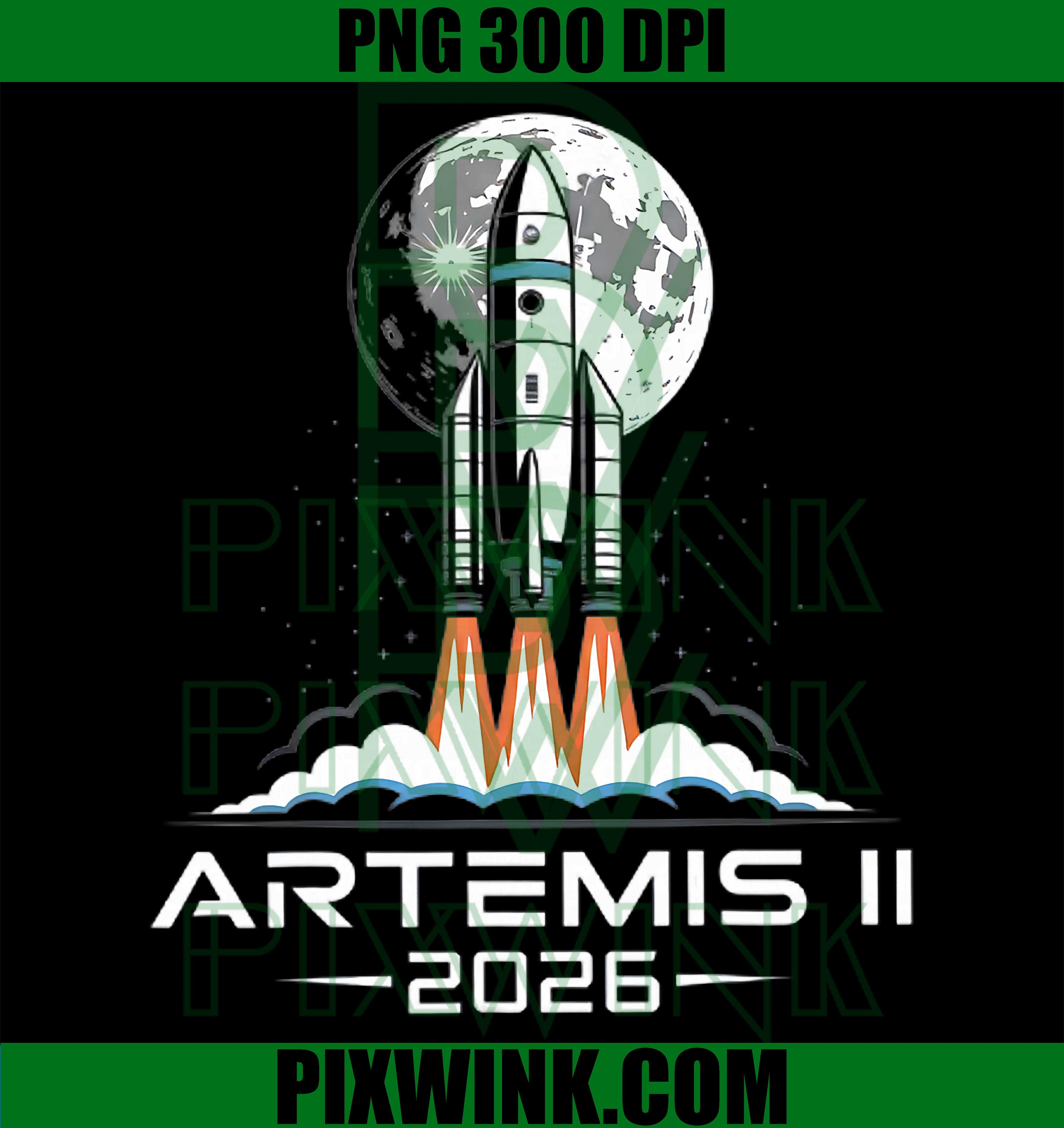 Artemis II PNG, Back To The Moon 2026 PNG Space NASA Design