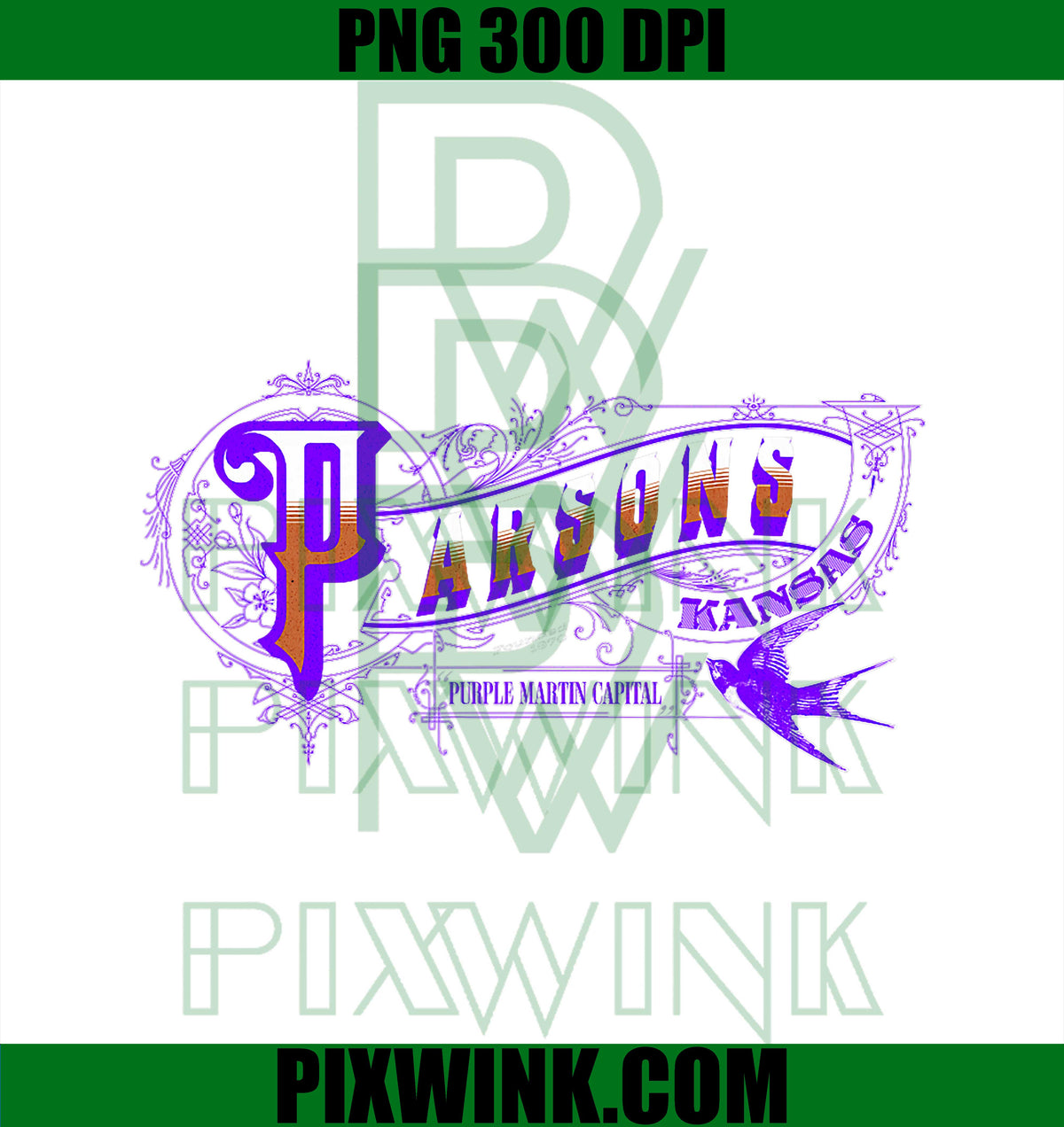 Parsons Kansas Purple Martin Bird PNG