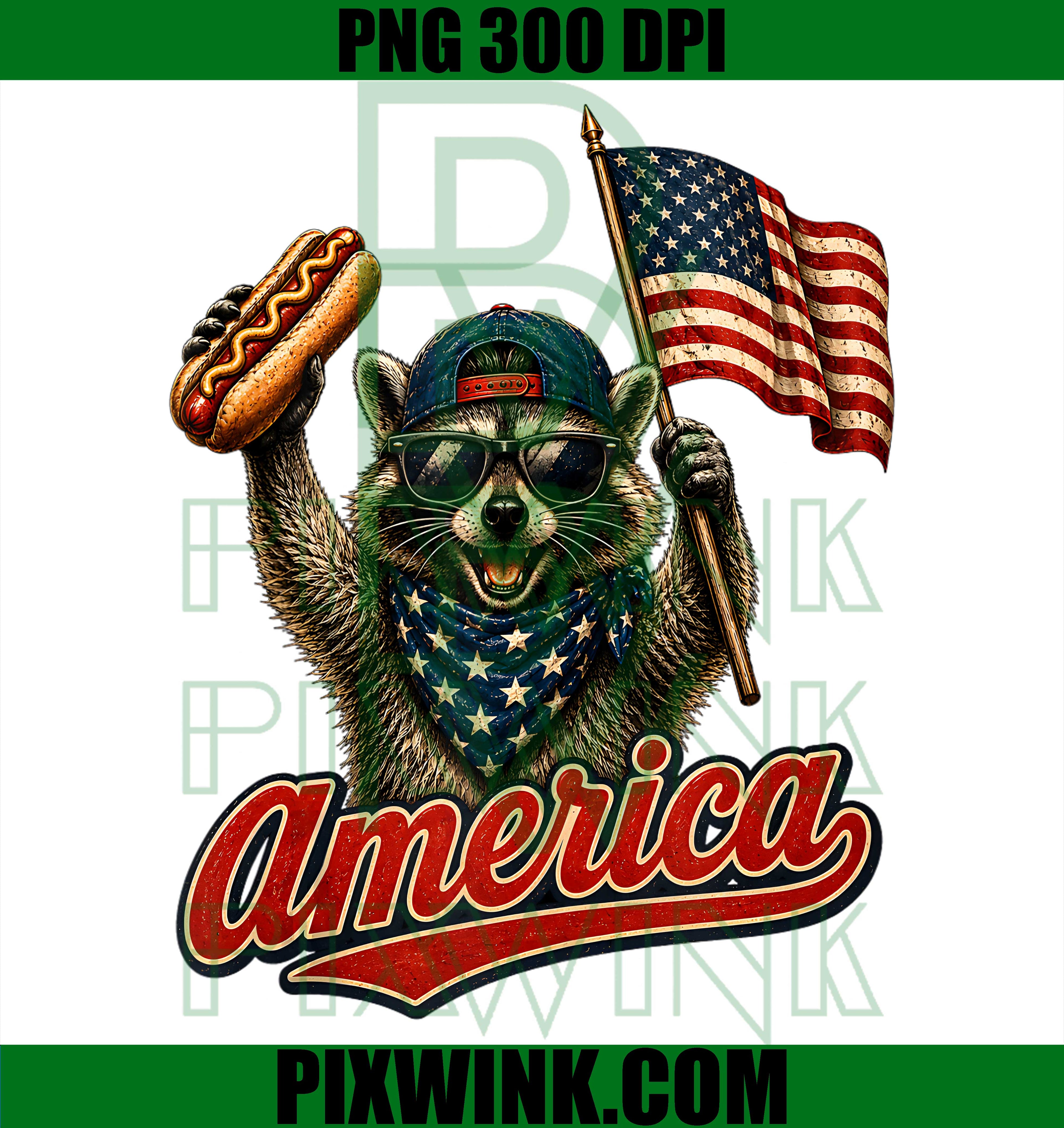 Raccoon Hot Dog PNG, America 1776 2026 PNG, 250 Years USA PNG