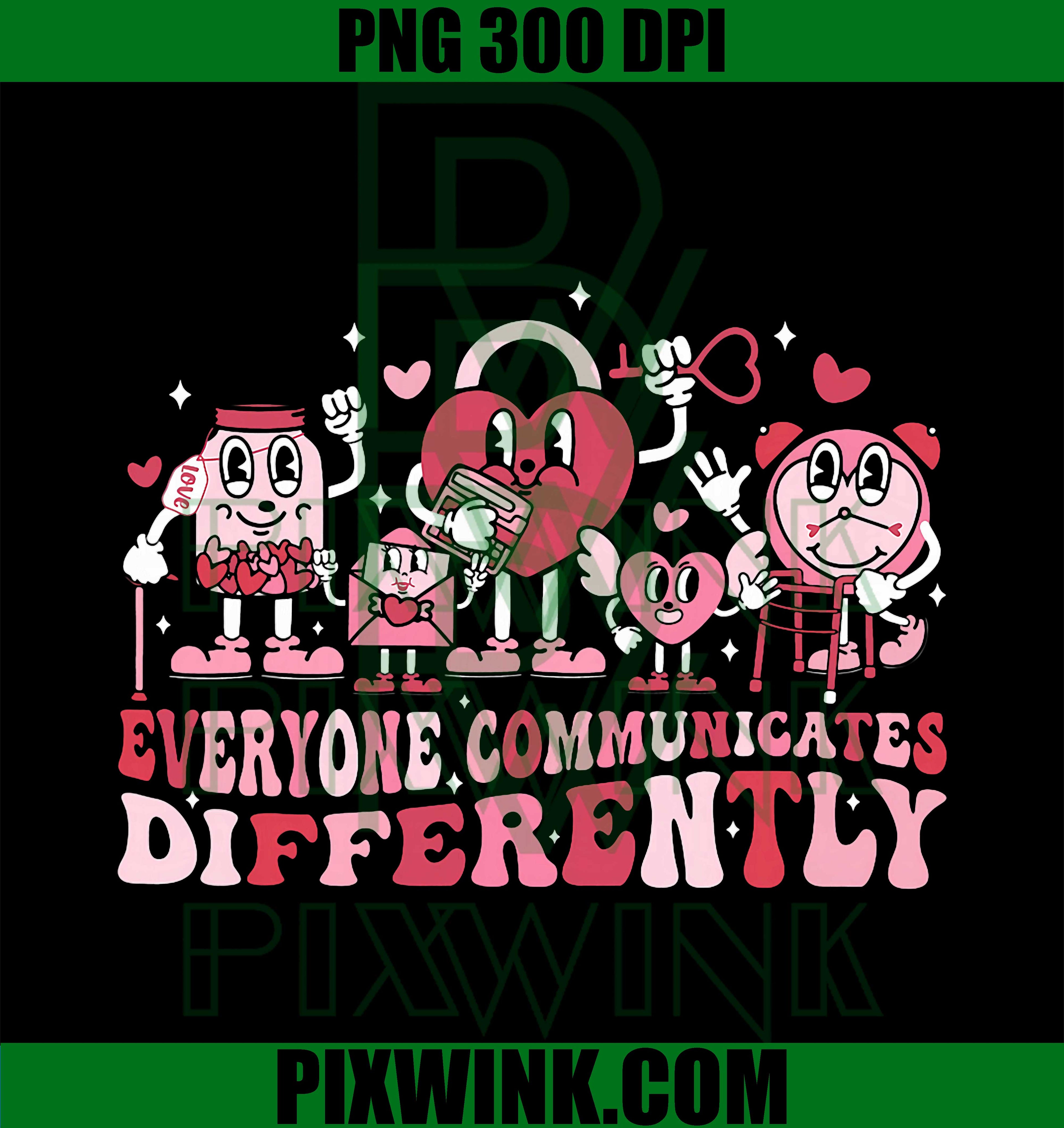 Everyone Communicates Differently, Valentine Cute Heart PNG