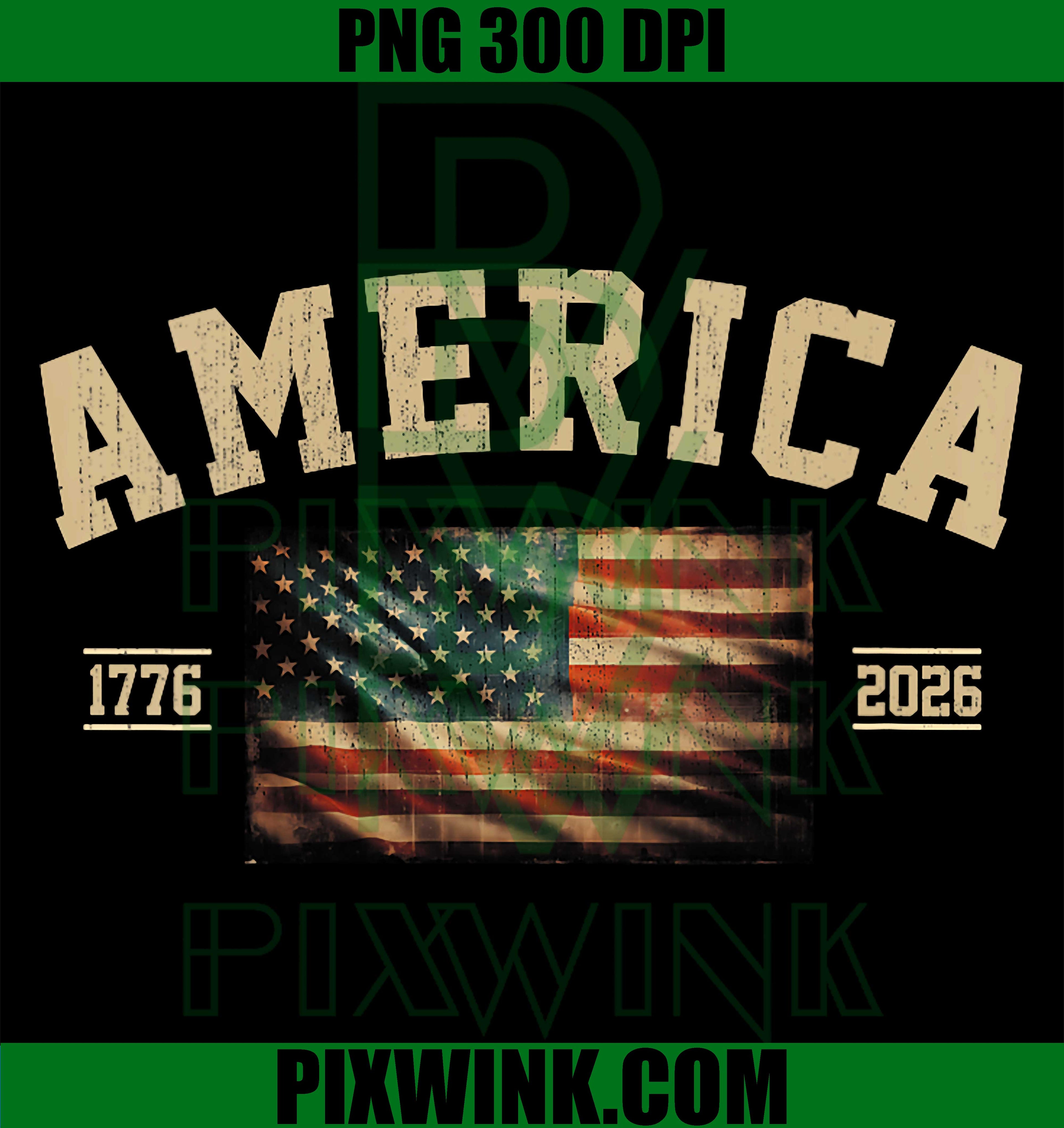 250 Years American Anniversary PNG, 1776 2026 America USA Flag PNG