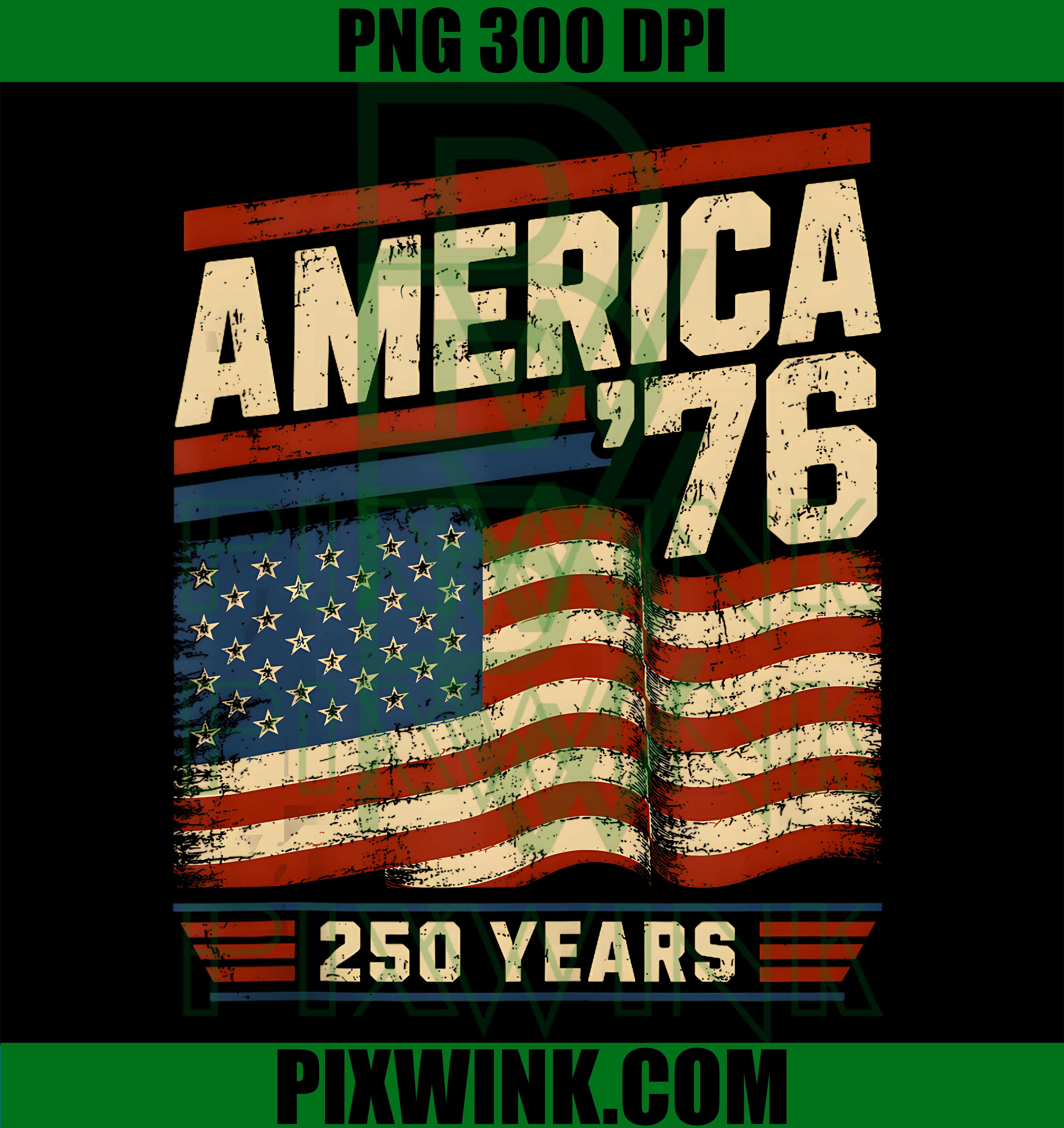 Vintage USA Flag PNG, America 250 Years PNG, 250th Anniversary PNG