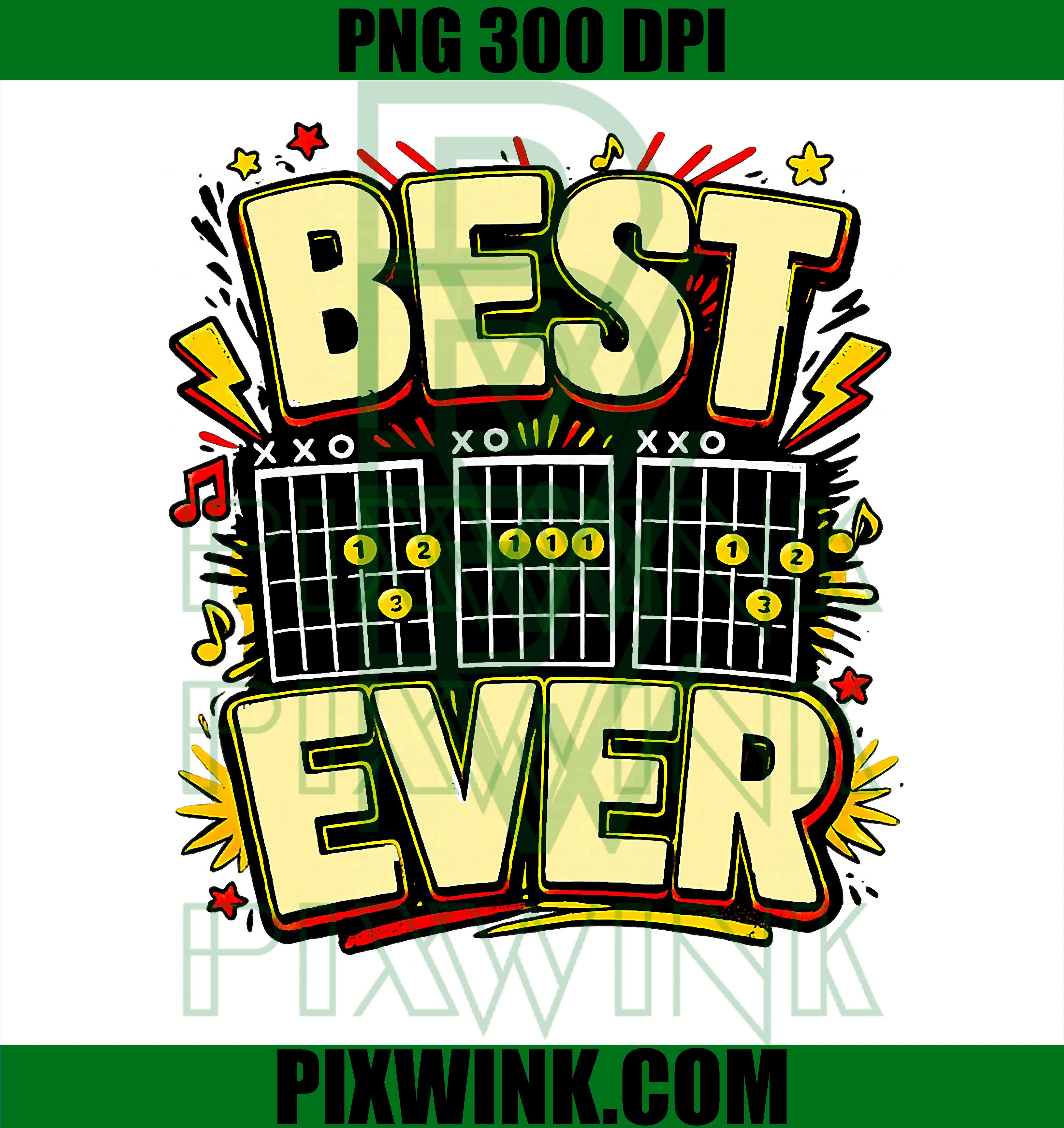 Best Dad Ever PNG, Guitar Chords PNG Musician Rockstar Design