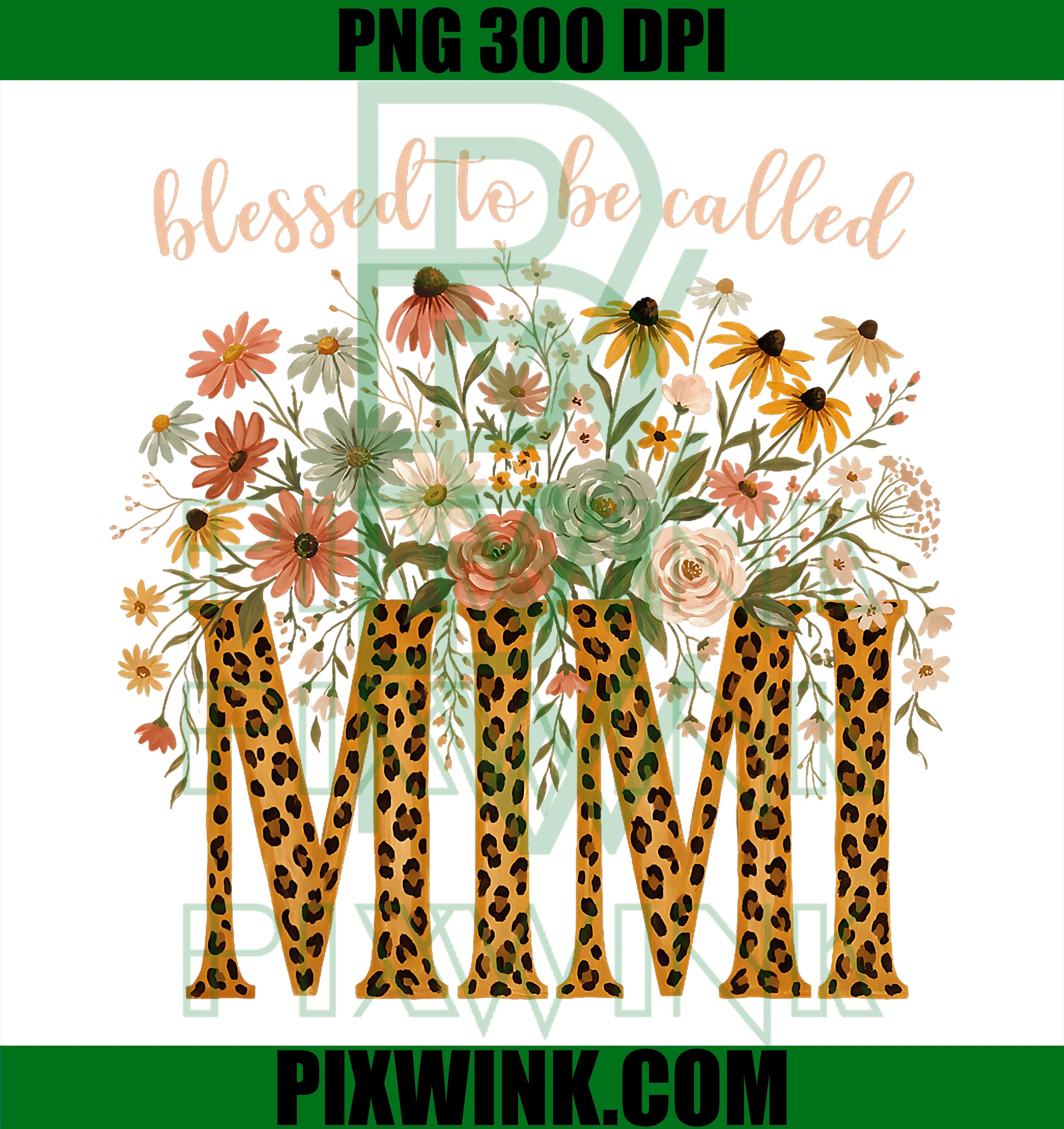 Blessed Mimi PNG, Floral Leopard PNG Mother’s Day Grandma Design