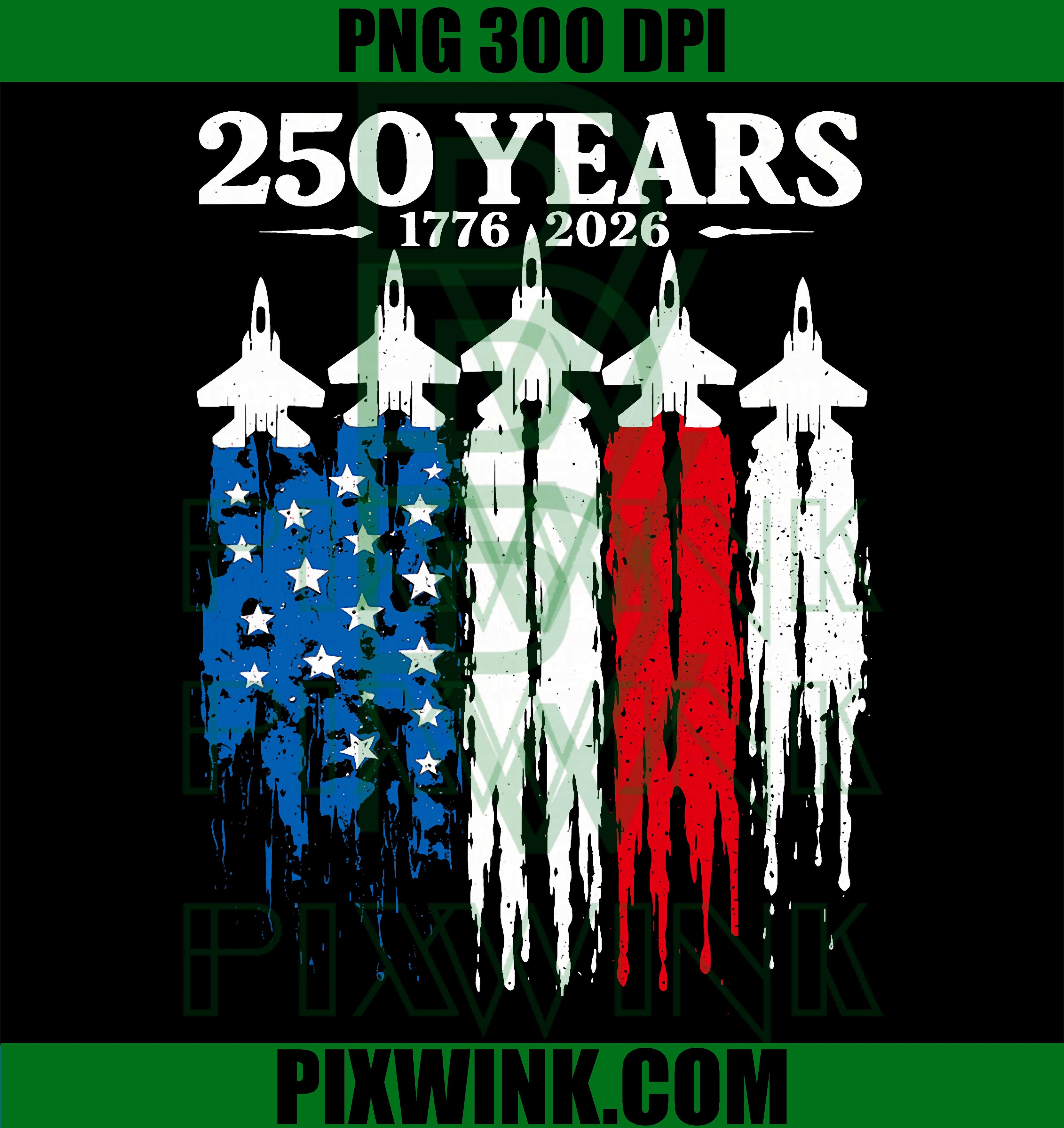 250 Anniversary USA PNG, Patriotic 4th July 250 Years PNG