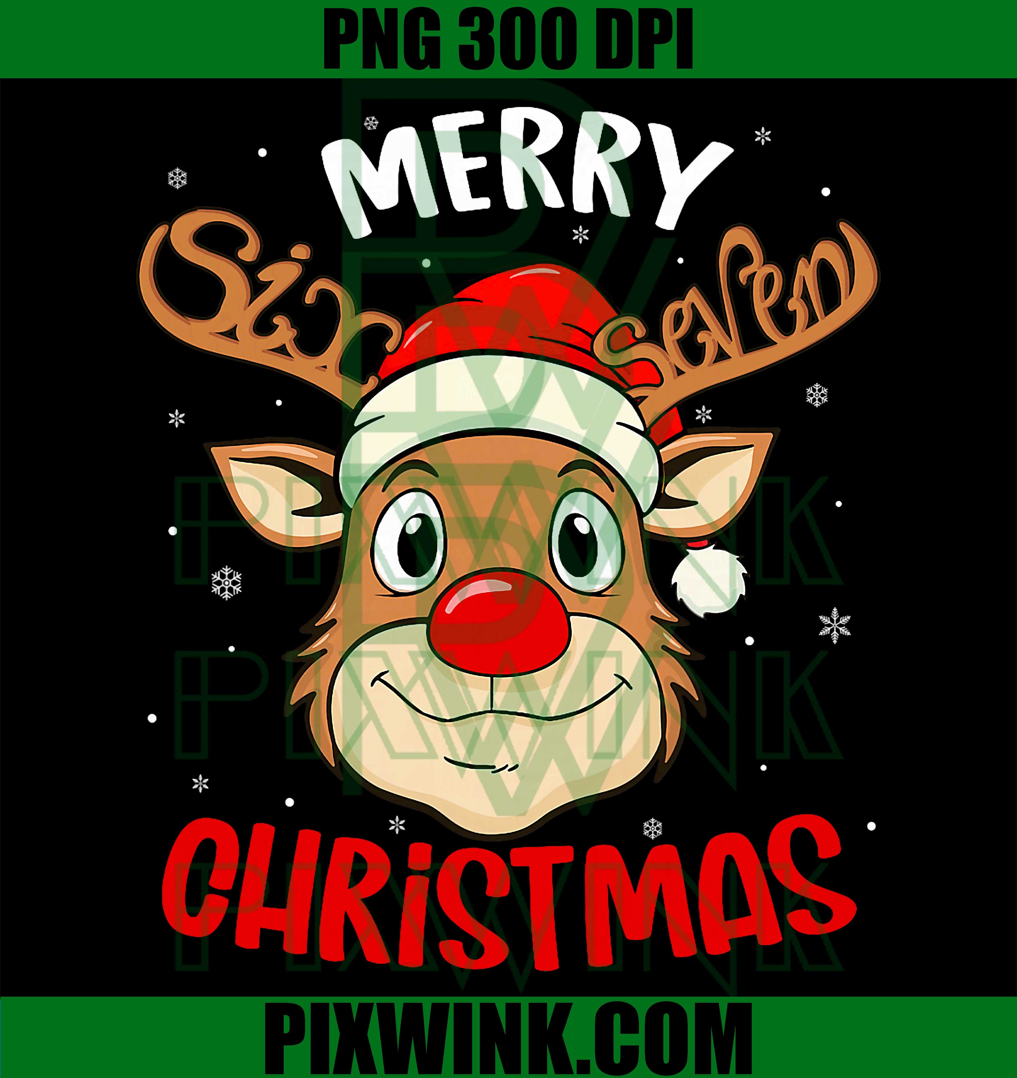 Funny Reindeer Six Seven 67 Meme Merry Christmas PNG