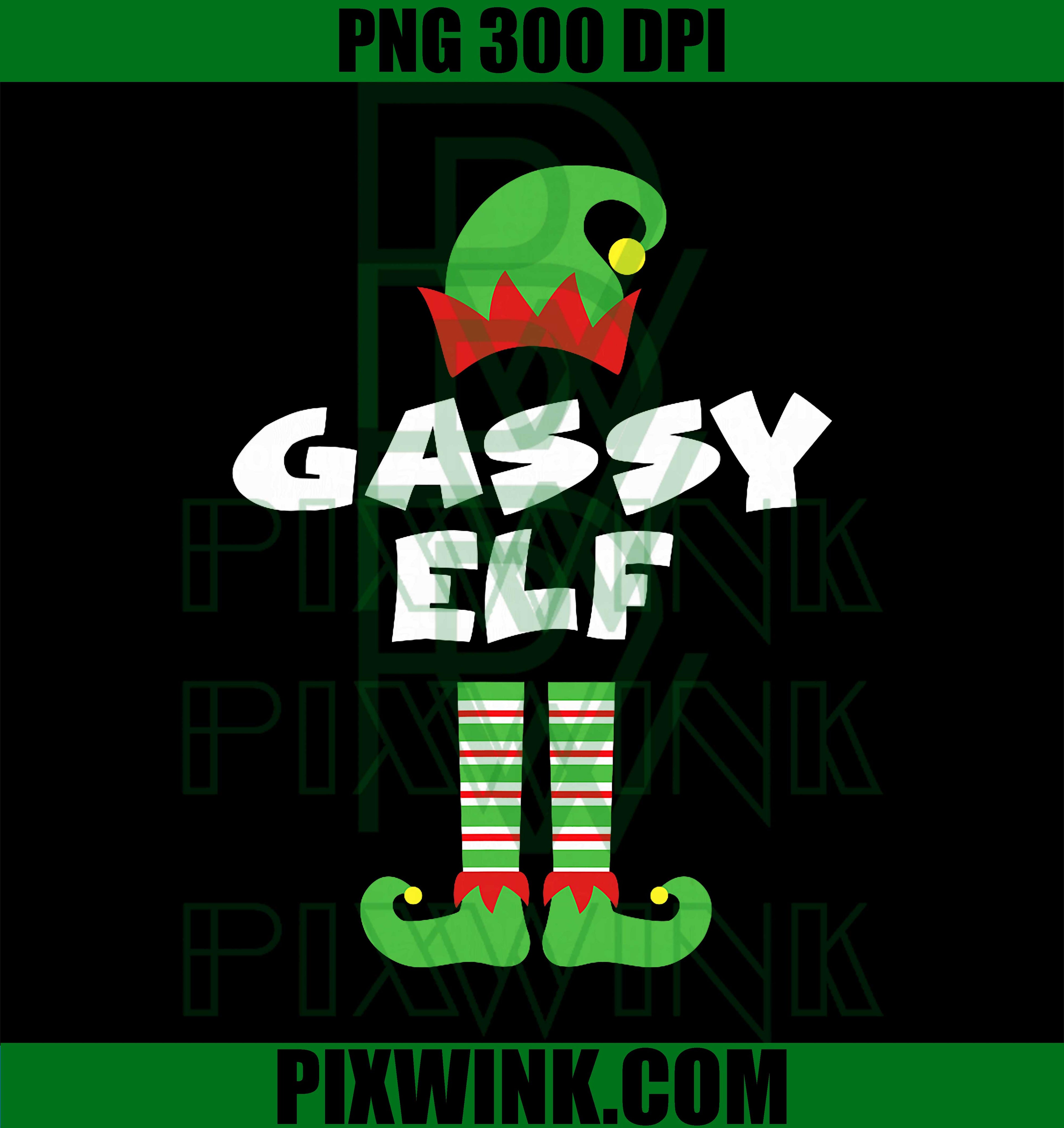 Gassy Elf Matching Group Family Holiday Christmas Costume PNG
