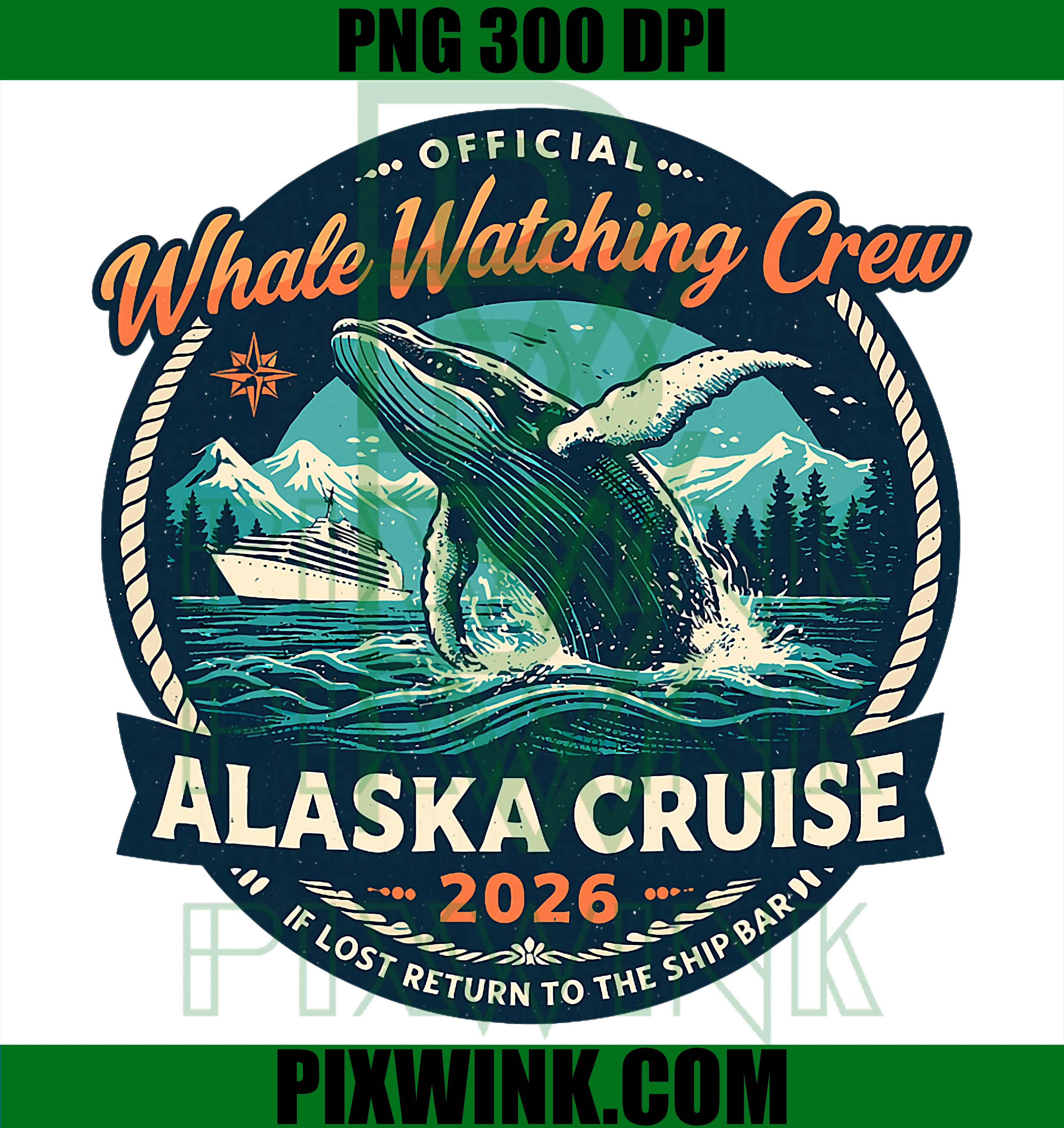 Alaska Cruise 2026 PNG, Whale Watching Crew PNG, Family Trip PNG