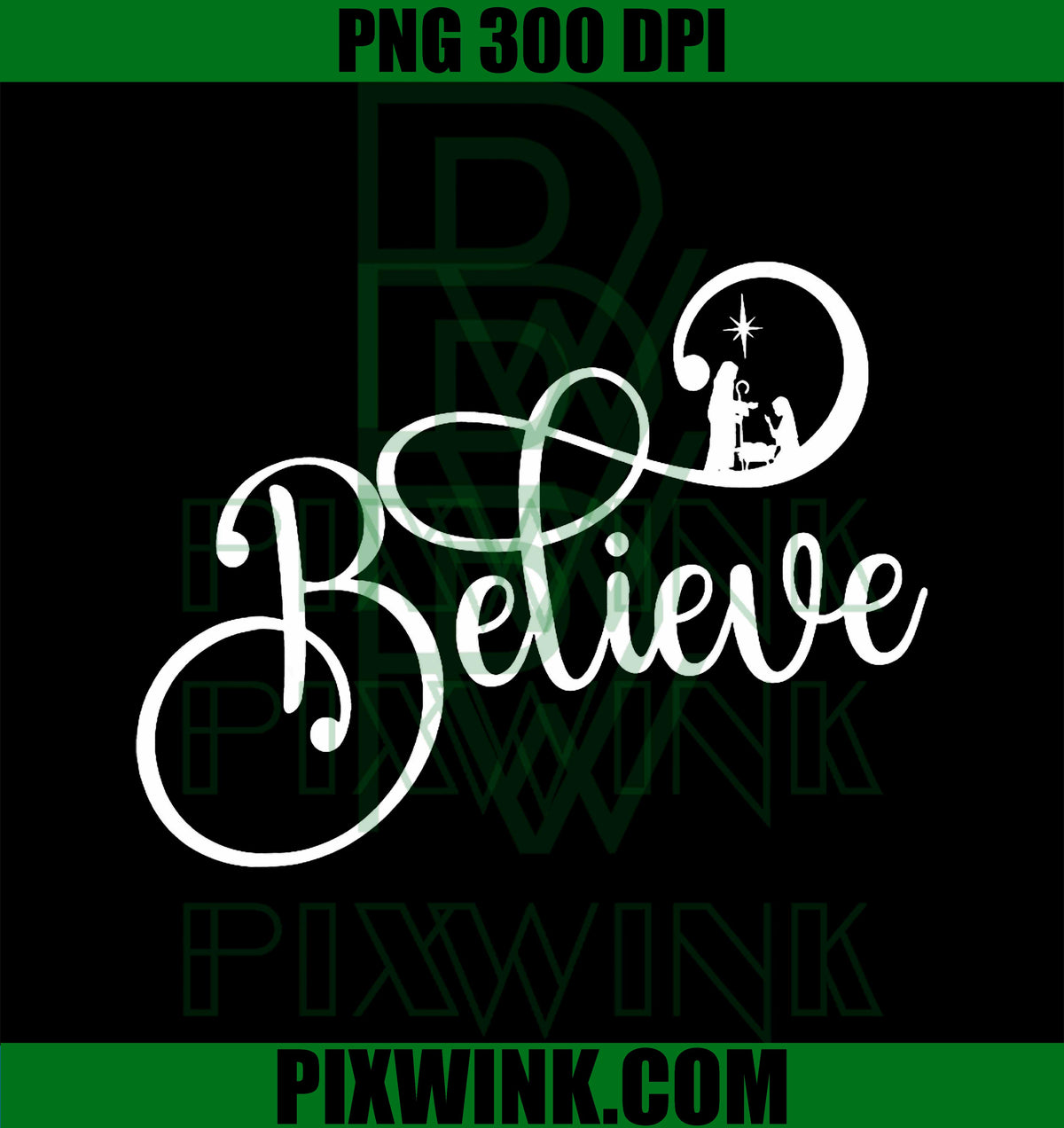 Minimalist Believe Christmas Religious, Xmas Jesus Nativity PNG