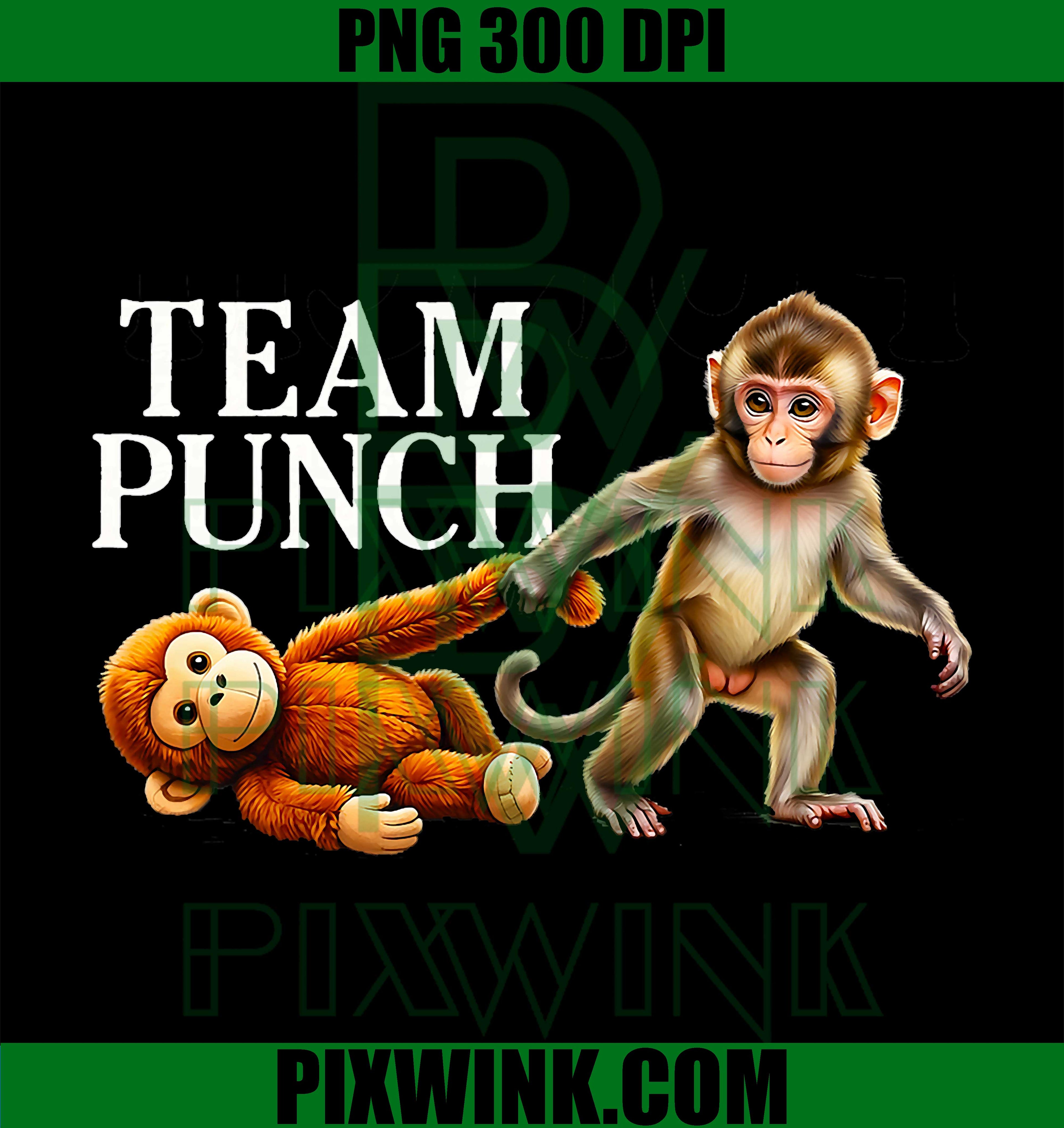 Baby Monkey Punch Team PNG, Little Punch Big Love Monkey PNG