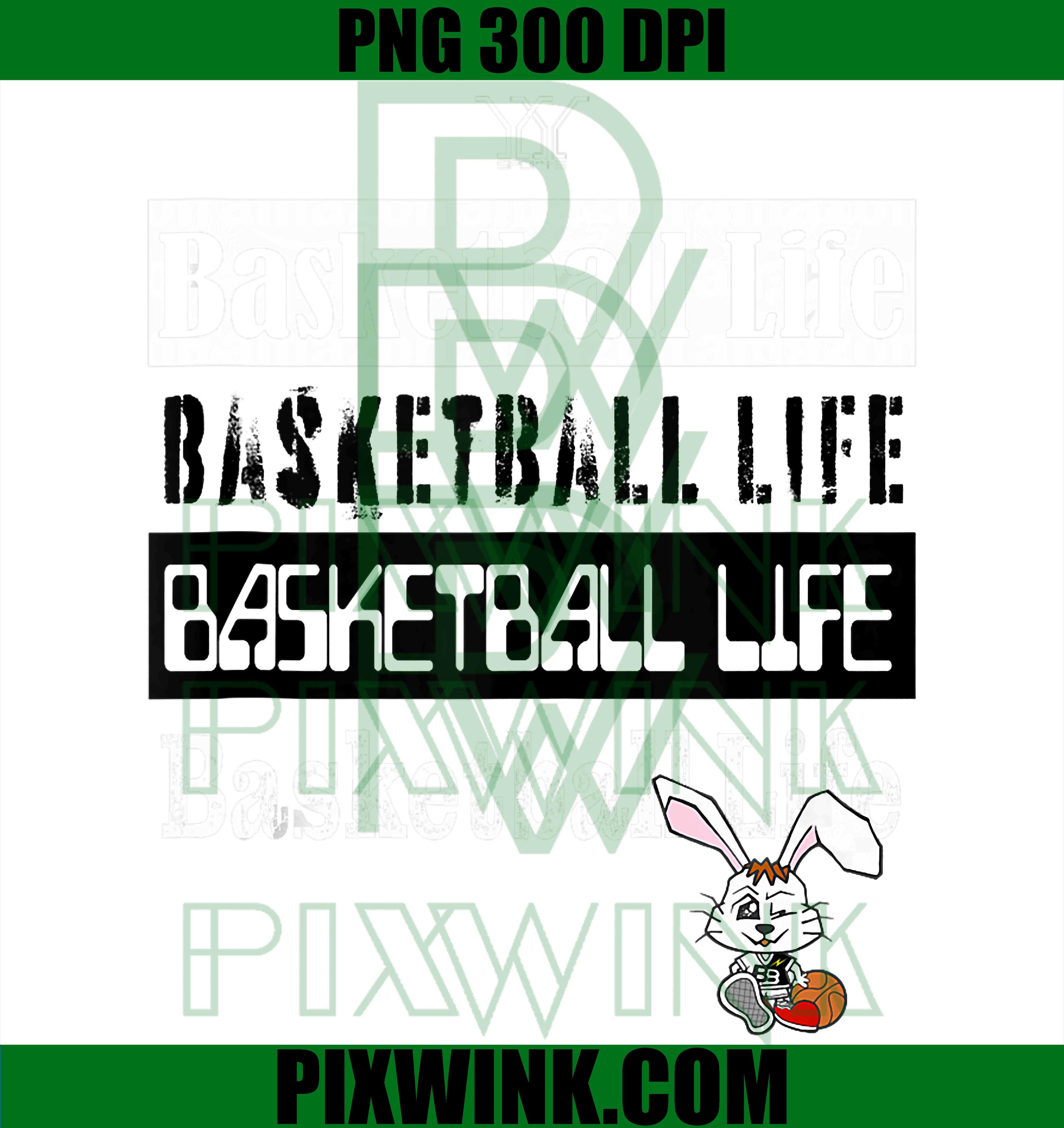 Basketball Life Rabbit PNG, Funny Drip Bunny Sports Retro Design