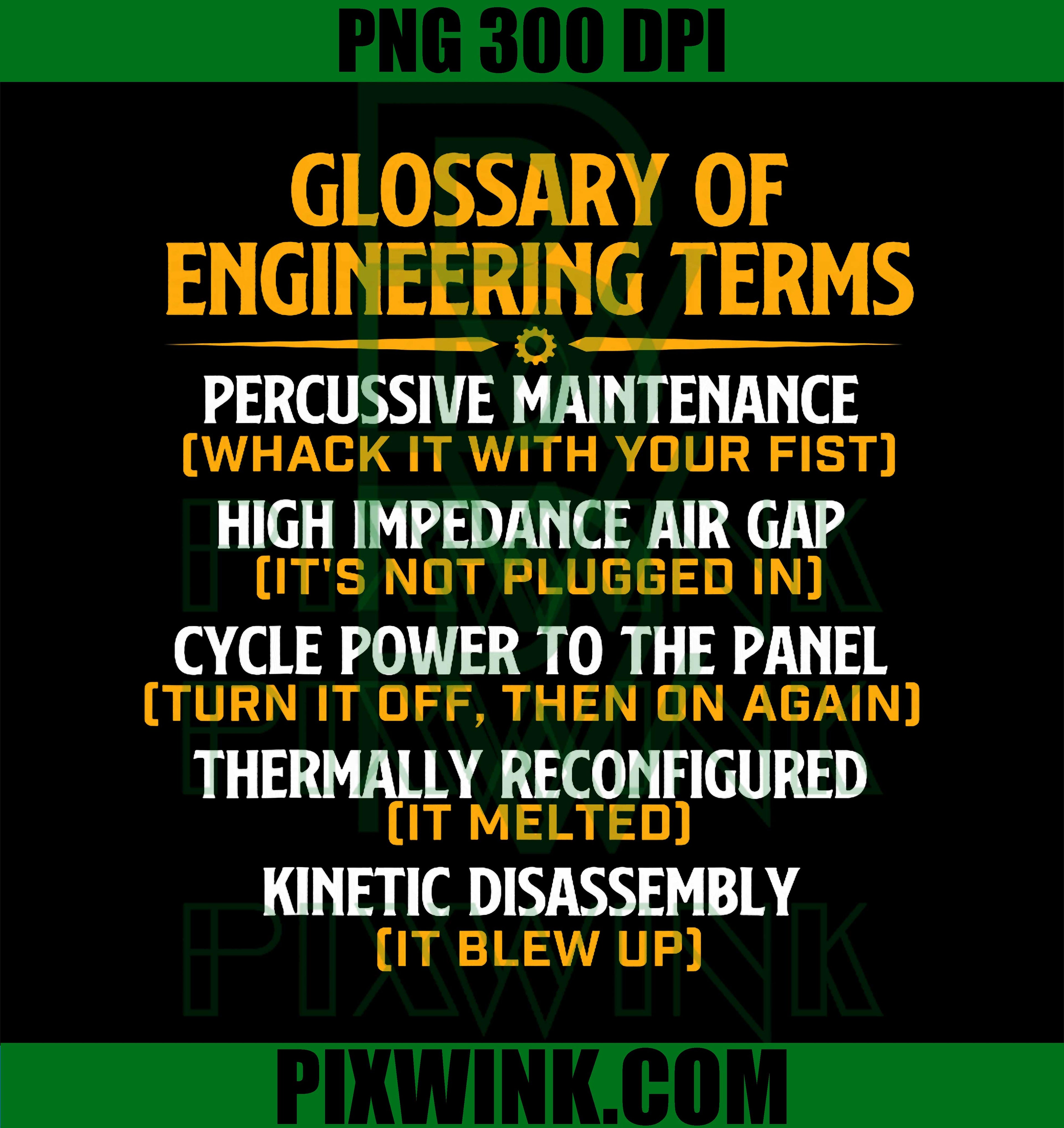 Glossary of Engineering Terms, Mechanical Engineer, Science PNG