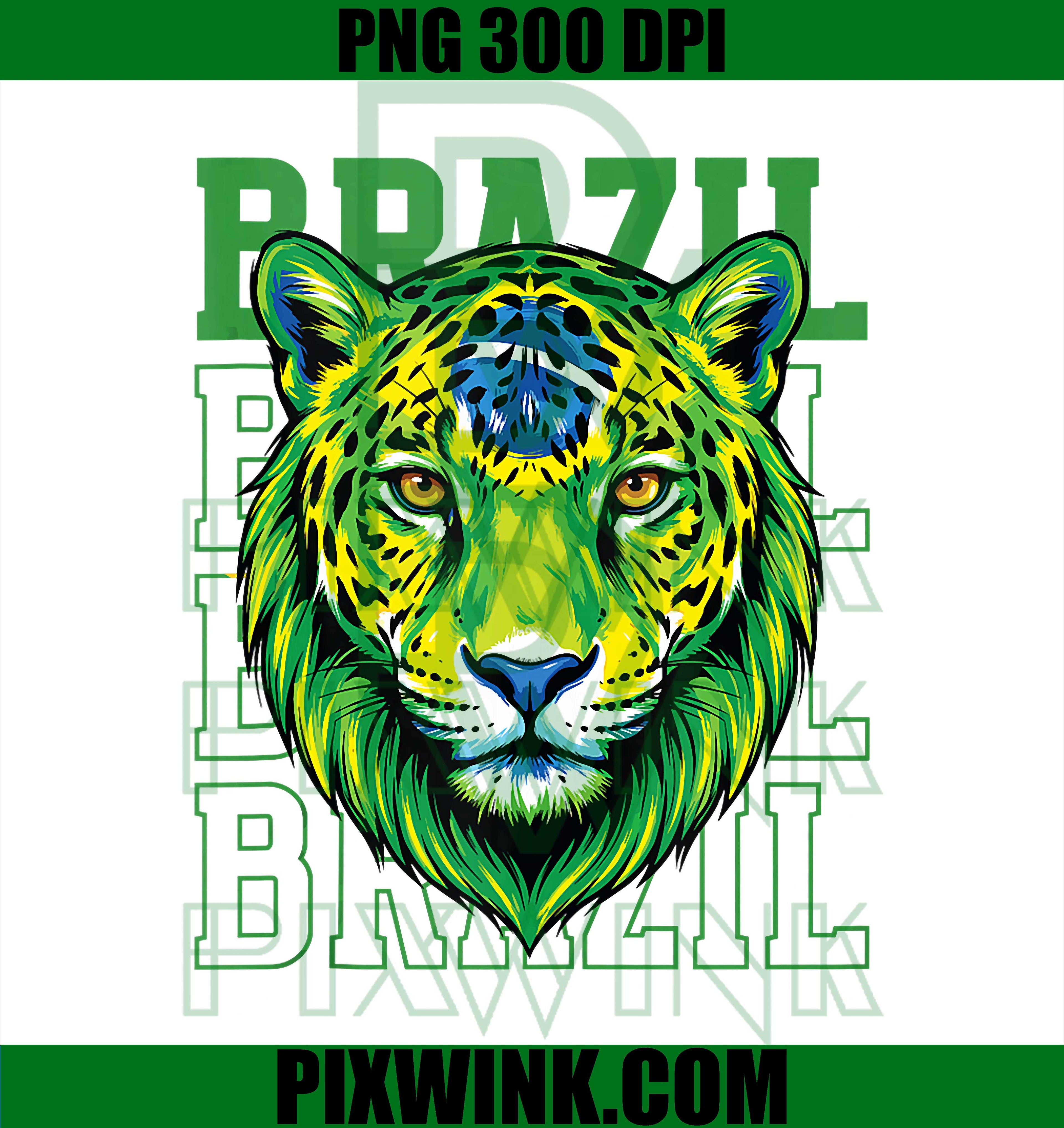 Brazil Fan Jaguar PNG, Brazilian Pride Jaguar Graphic PNG