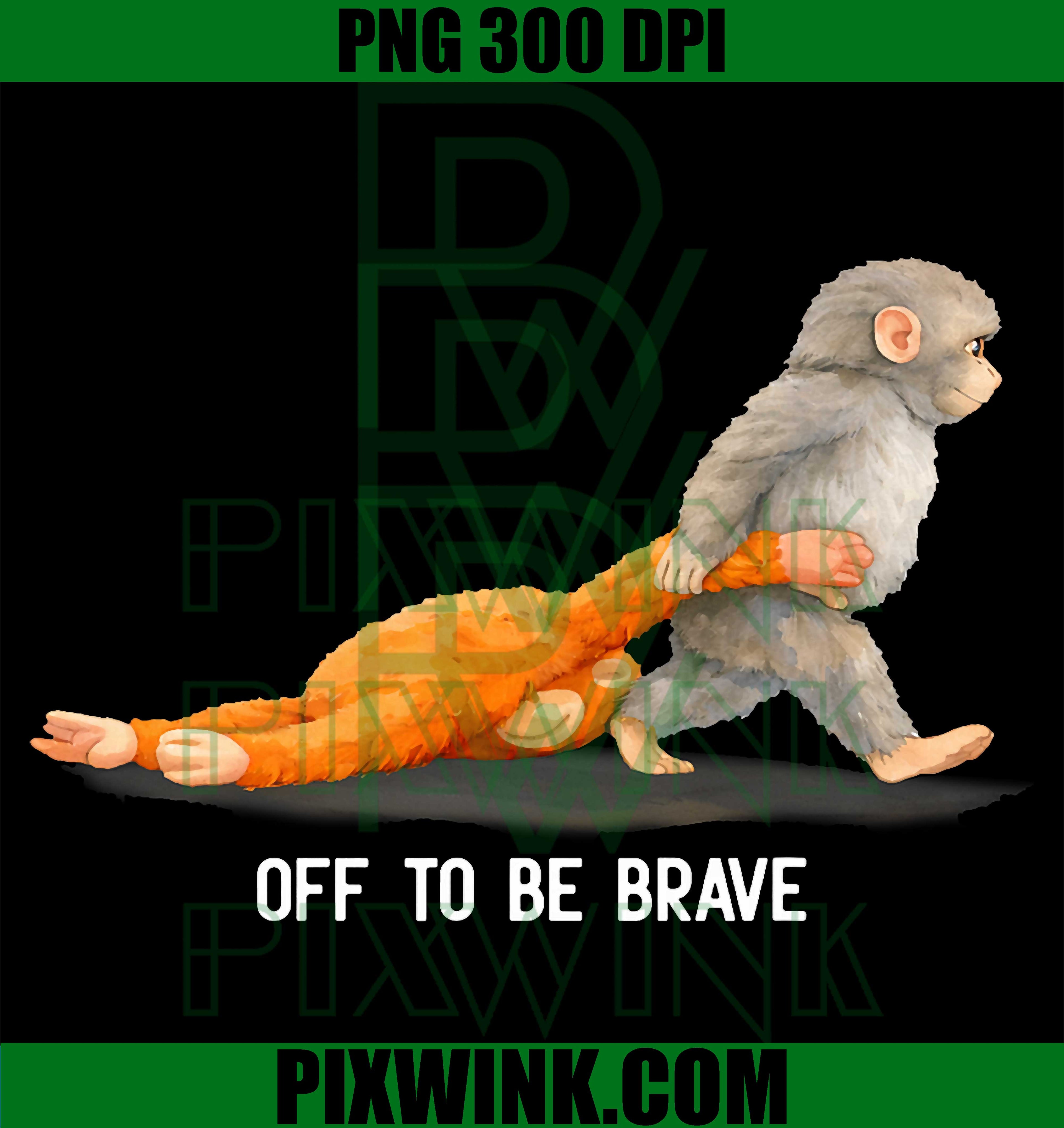Off To Be Brave PNG, Monkey Punch PNG, Baby Monkey Meme PNG
