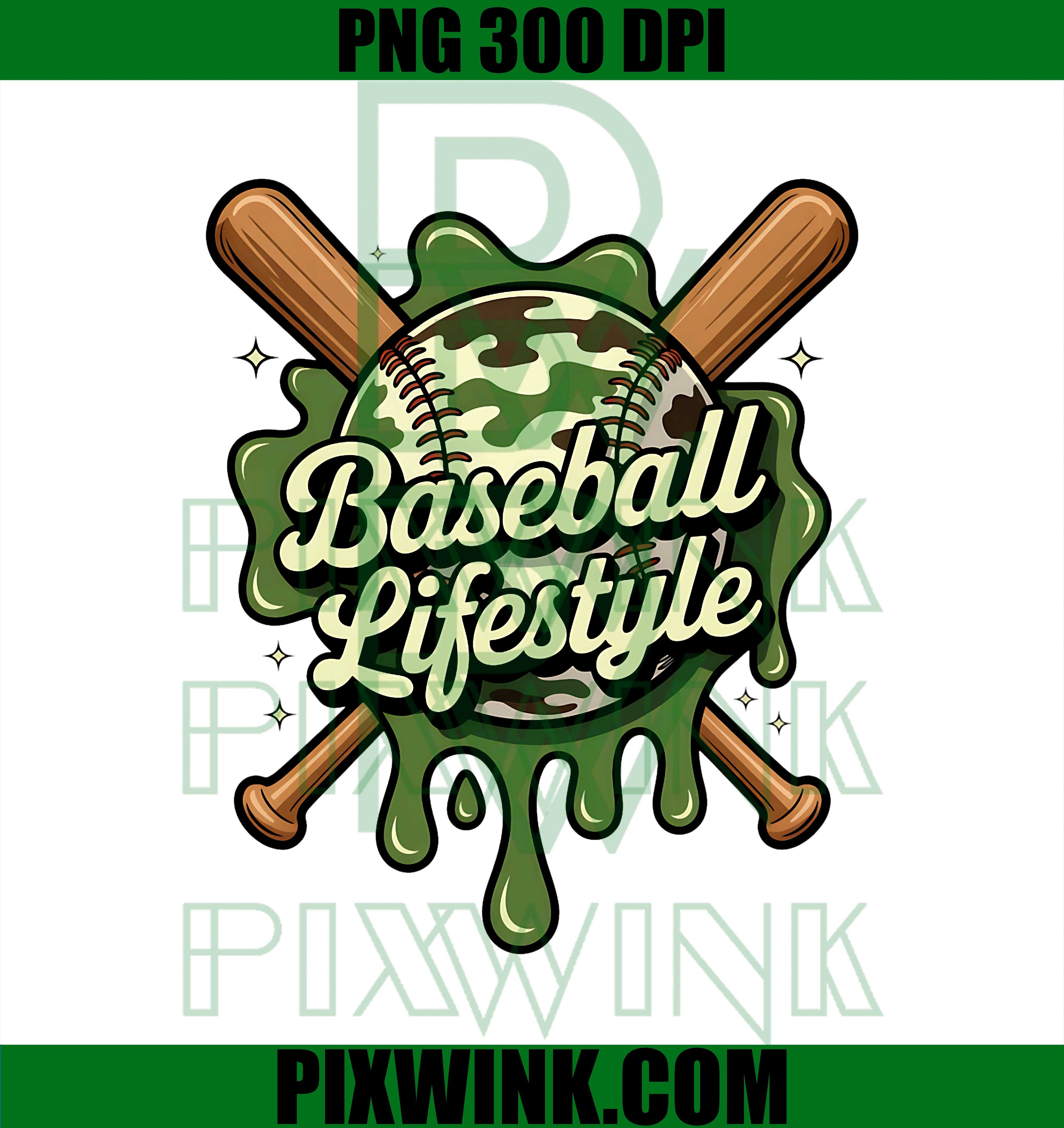 Baseball Lifestyle 101 Apparel Youth PNG, Baseball Drip Icecream PNG