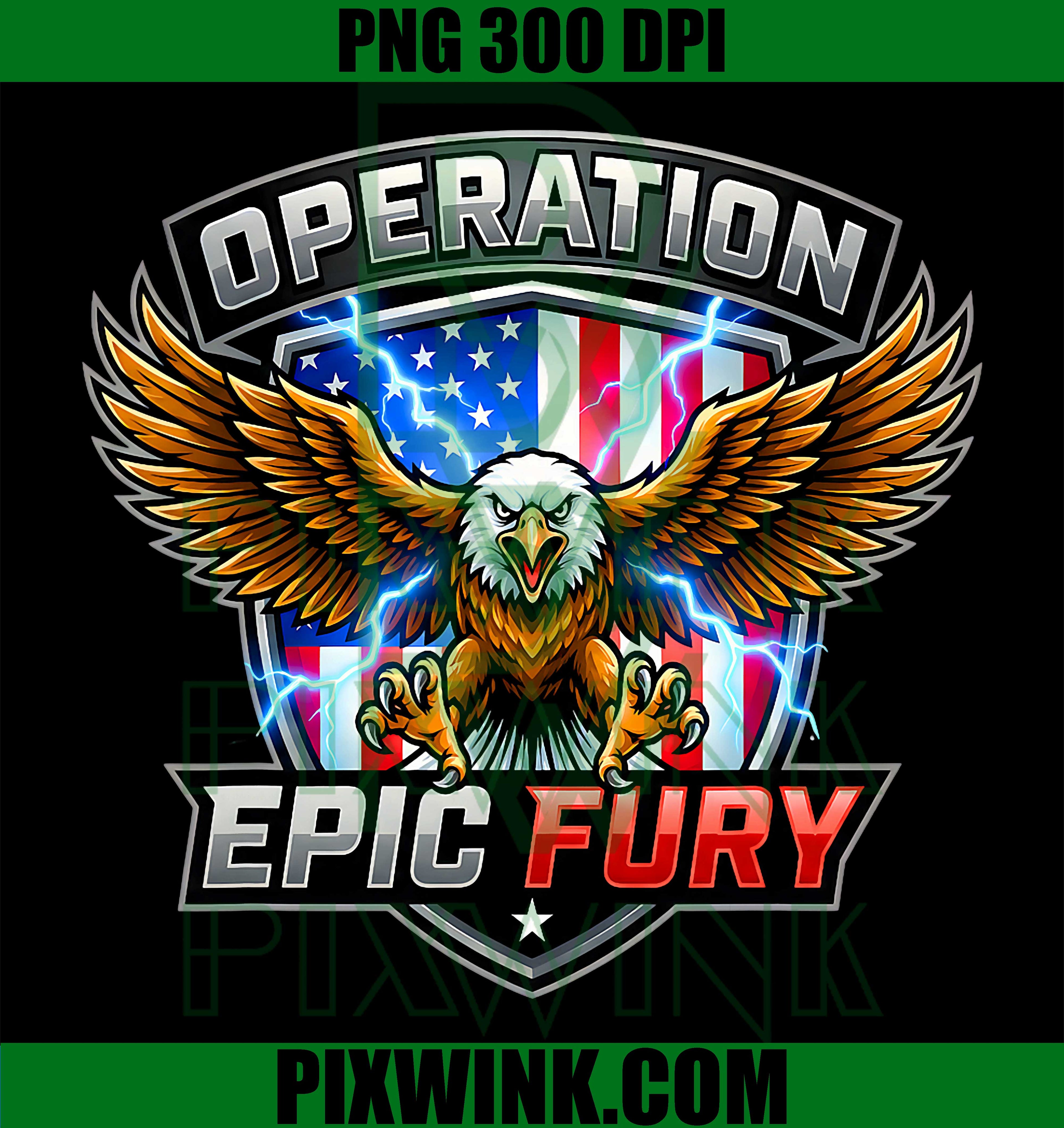 Operation Epic Fury PNG, Vintage Military Inspired Graphic Design PNG