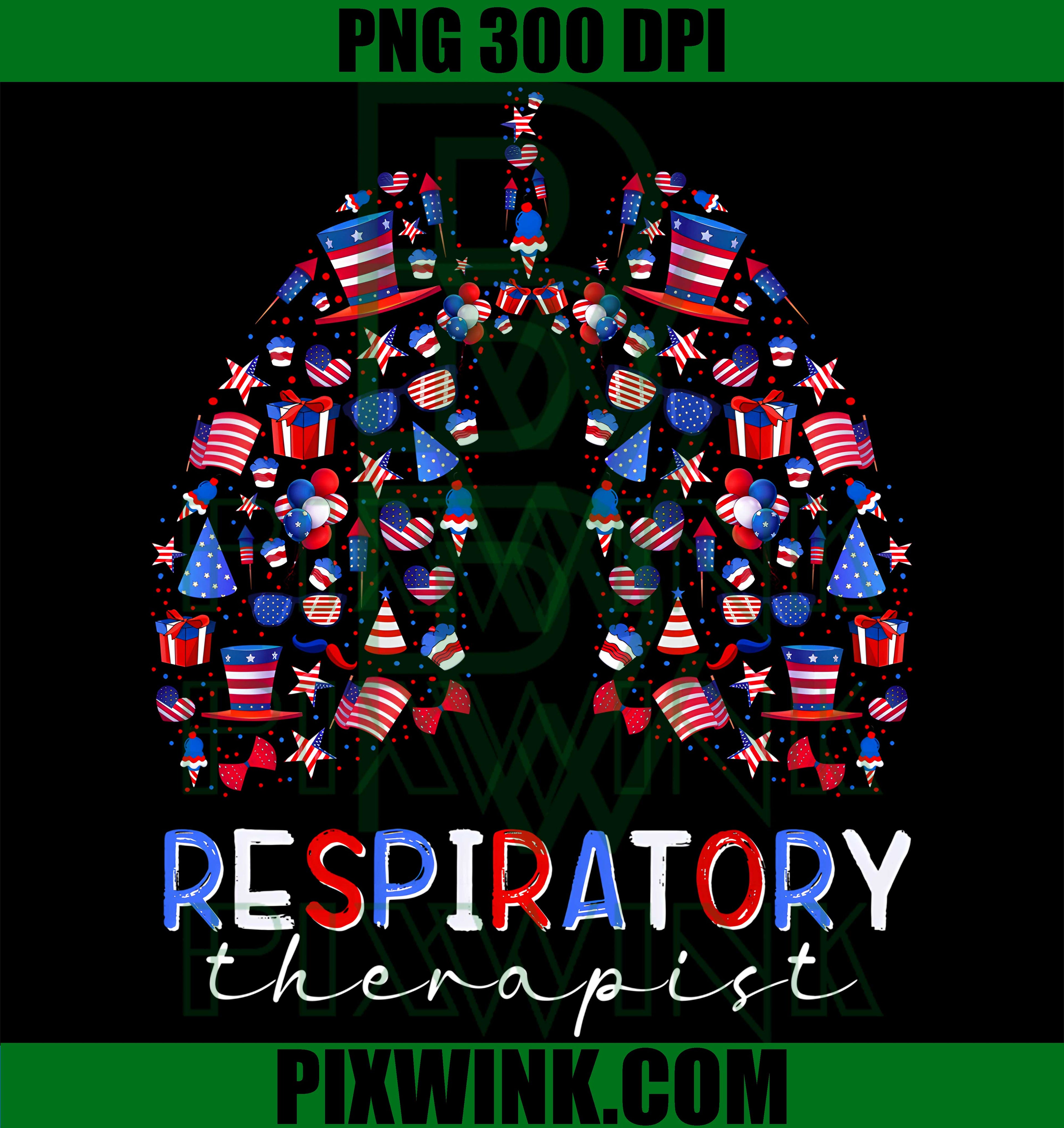 Respiratory Therapist PNG, Patriotic RT PNG, American Flag PNG